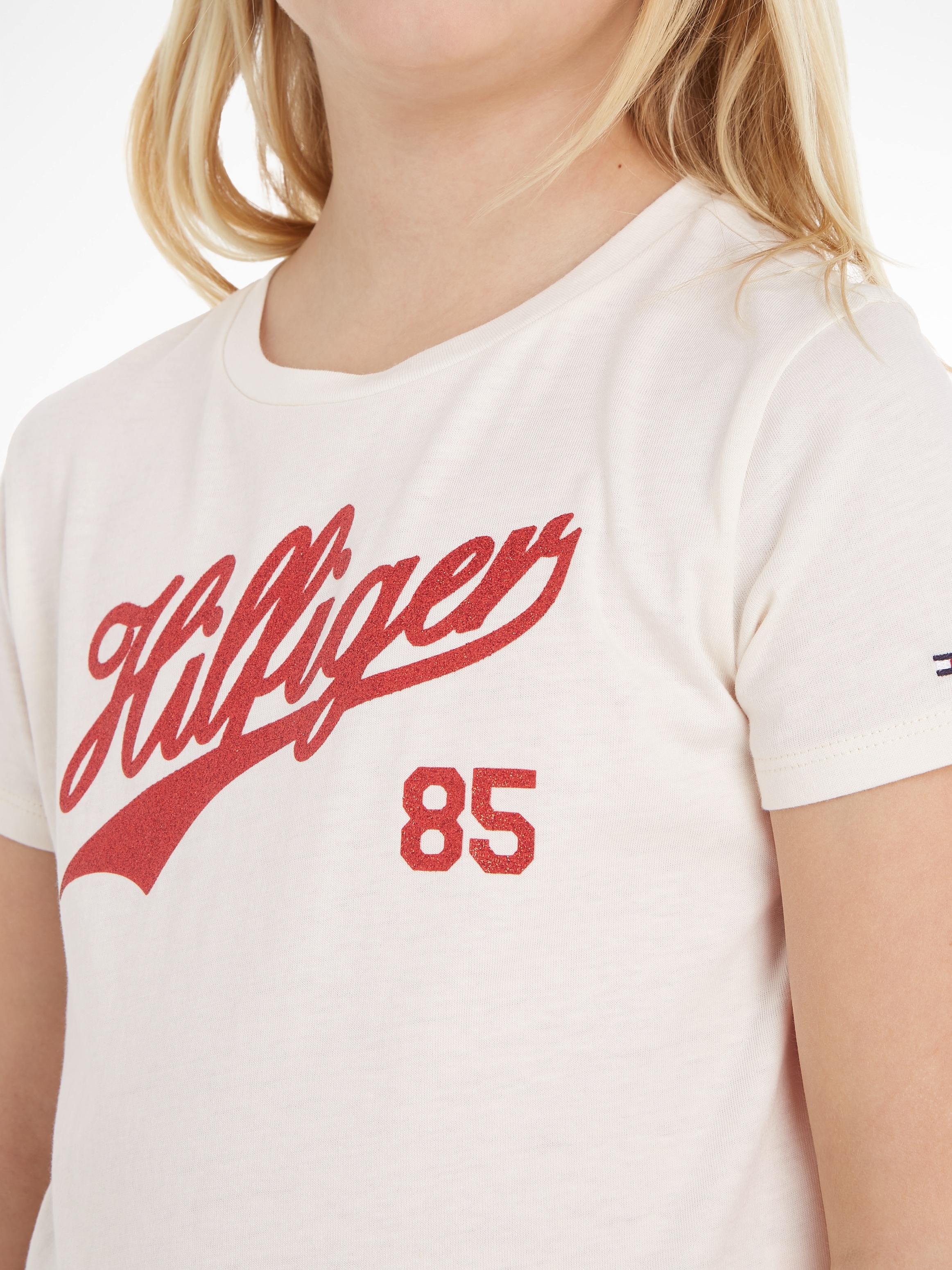 Tommy Hilfiger T-Shirt »HILFIGER SCRIPT TEE S/S«, mit Hilfiger Logo-Print