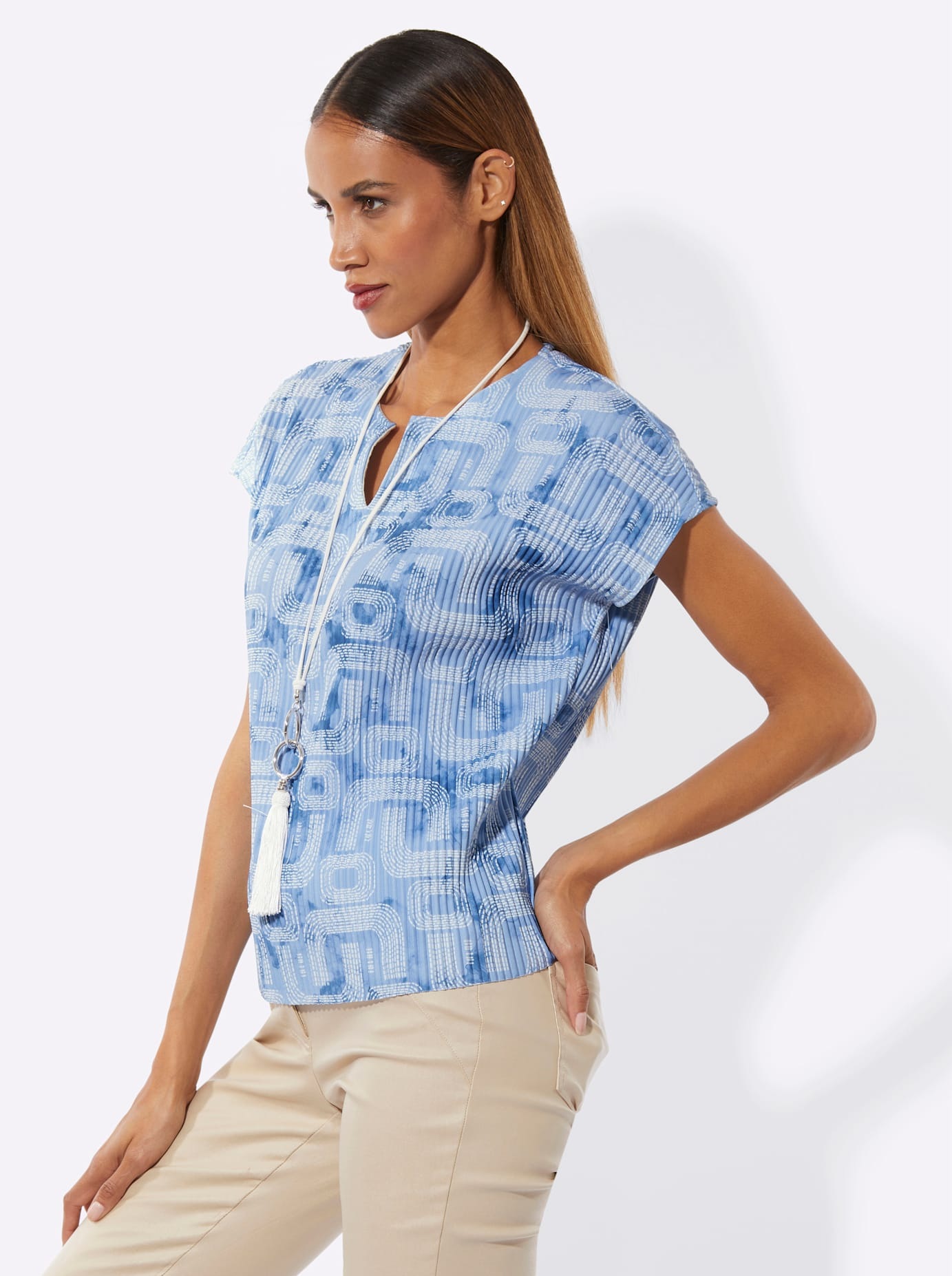 creation L Kurzarmshirt »Plissee-Shirt« 1 tlg.