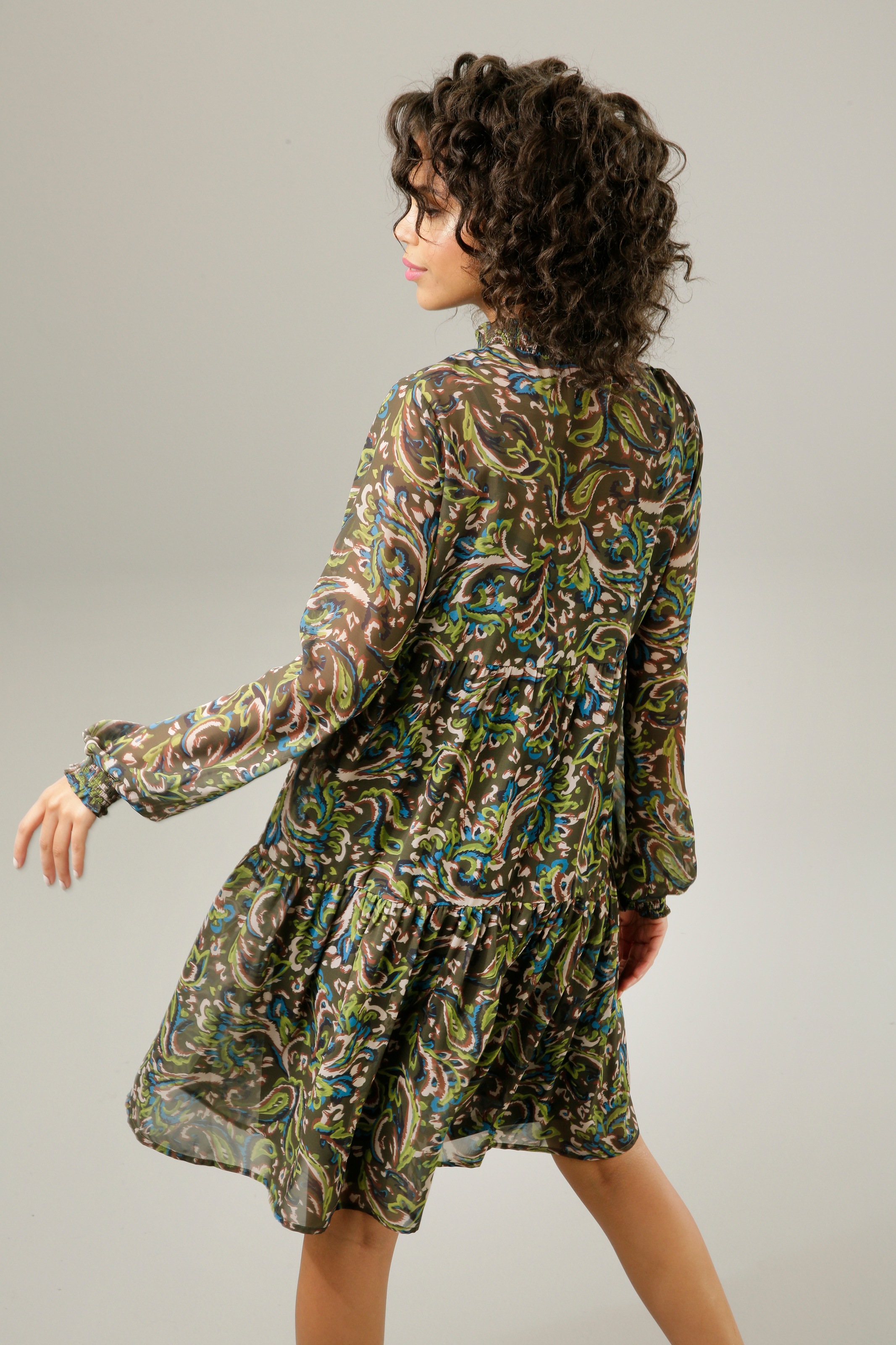 Aniston CASUAL Blusenkleid, mit Druck ♕ graphischem farbenfrohem, bei