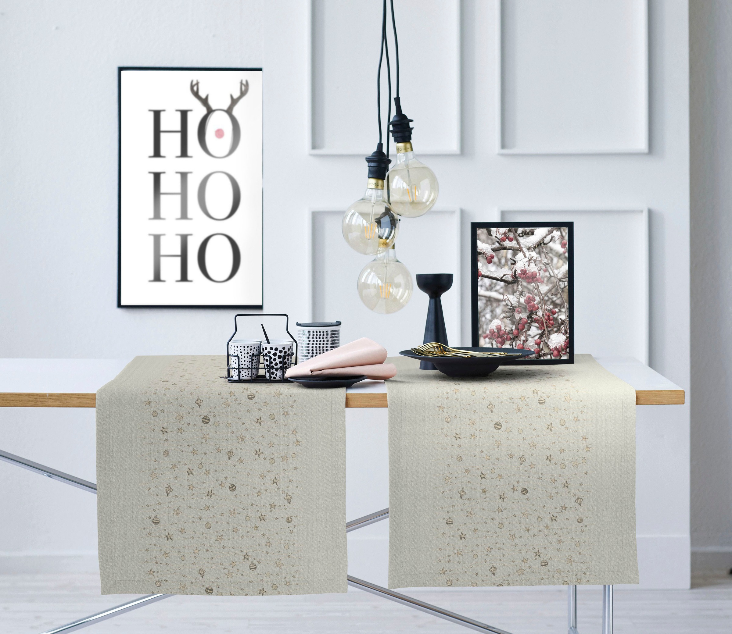 APELT Tischläufer »6301 CHRISTMAS GLAM, Weihnachtsdeko, Weihnachten«, (1 St.), Lurex-Jacquardgewebe