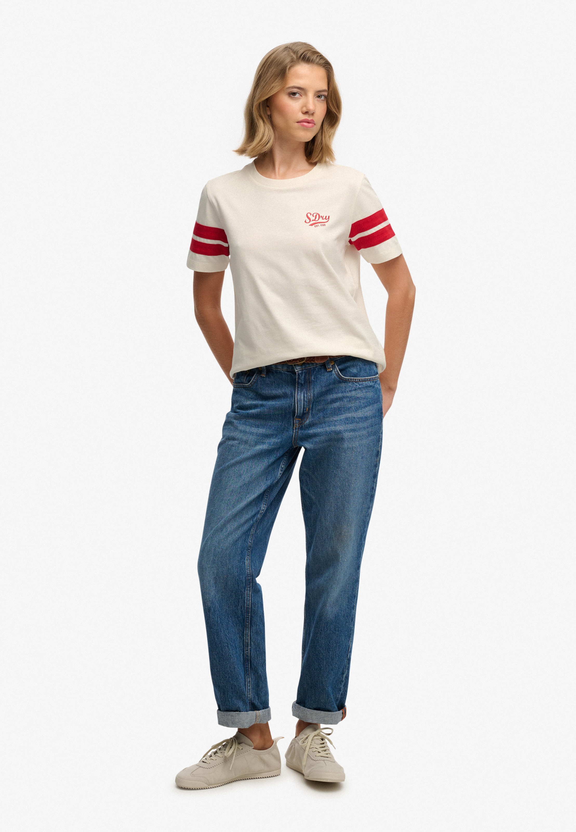 Superdry Print-Shirt »VARSITY STRIPE SCRIPT TEE«