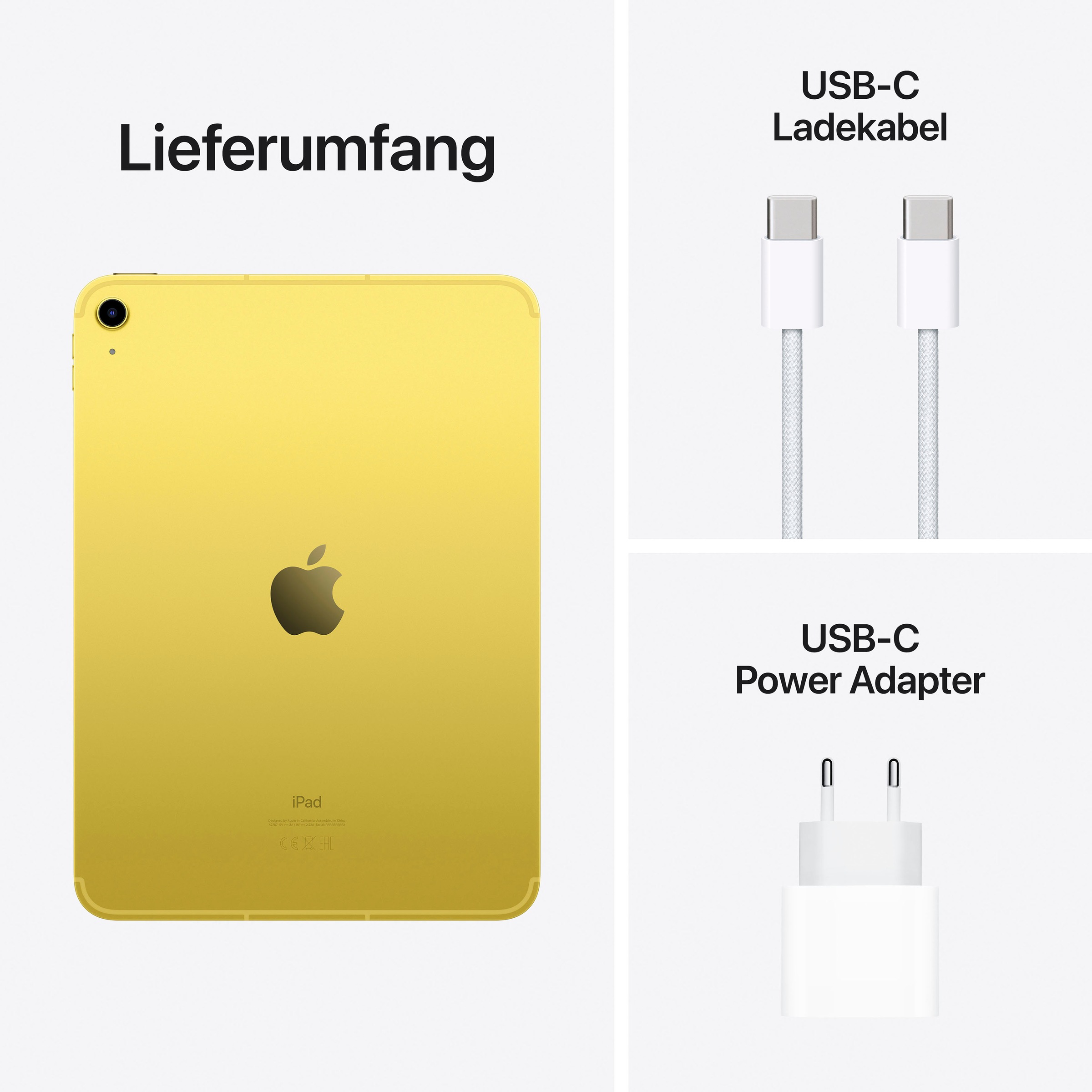 Apple Tablet »iPad Wi-Fi + Cellular 10. Generation inklusive Poweradapter«, (27,68 cm / 10,9 Zoll), iPadOS, 5G,)