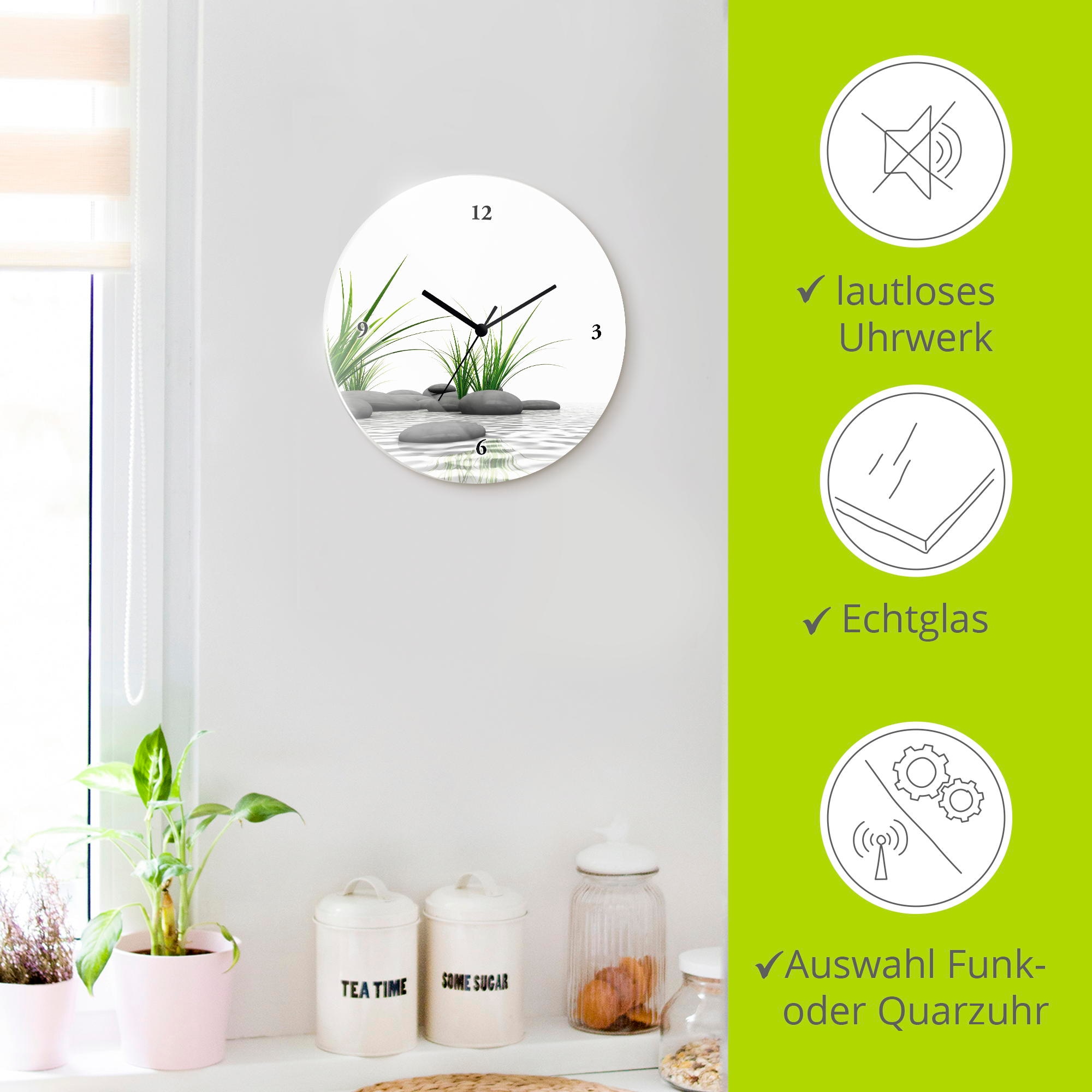 Artland Wanduhr »3 D Steine« wahlweise mit Quarz- oder Funkuhrwerk, lautlos ohne Tickgeräusche