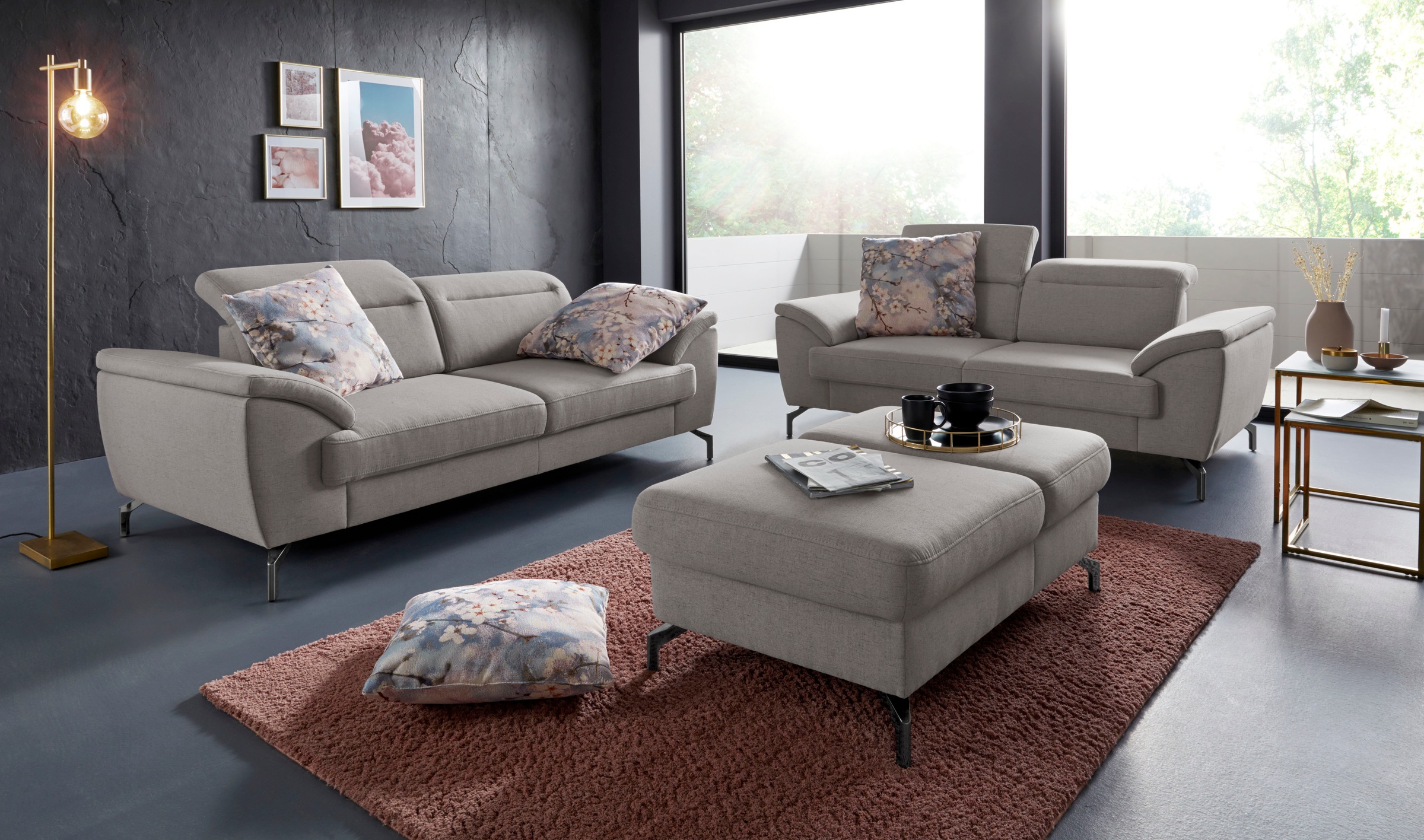 sit&more Hocker »Percy«, Fußhöhe 15cm, mit Klappfunktion, wahlweise in 2 Fußfarben