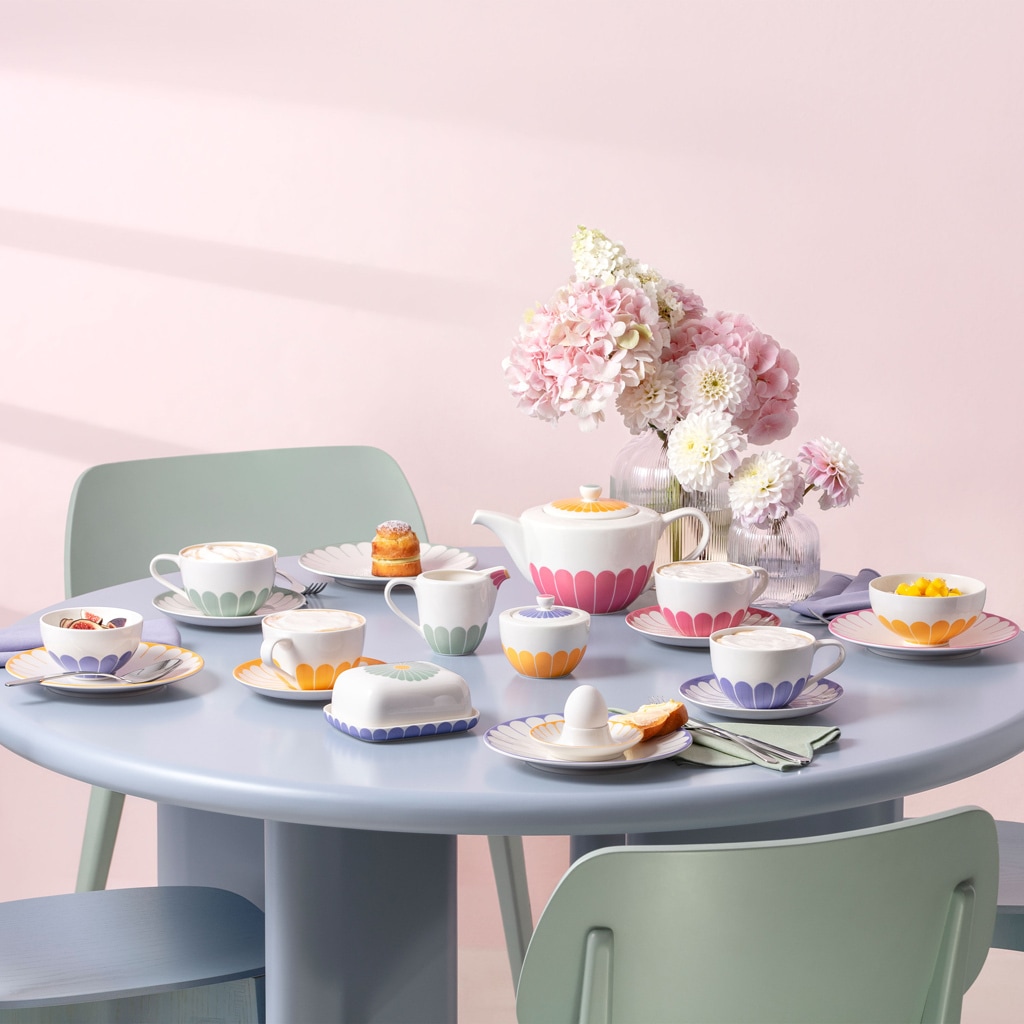 Villeroy & Boch Eierbecher »Eierbecher Fleur Couleur ø 11,6 cm 4er Set bunt« Spülmaschinenfest, Mikrowellensicher