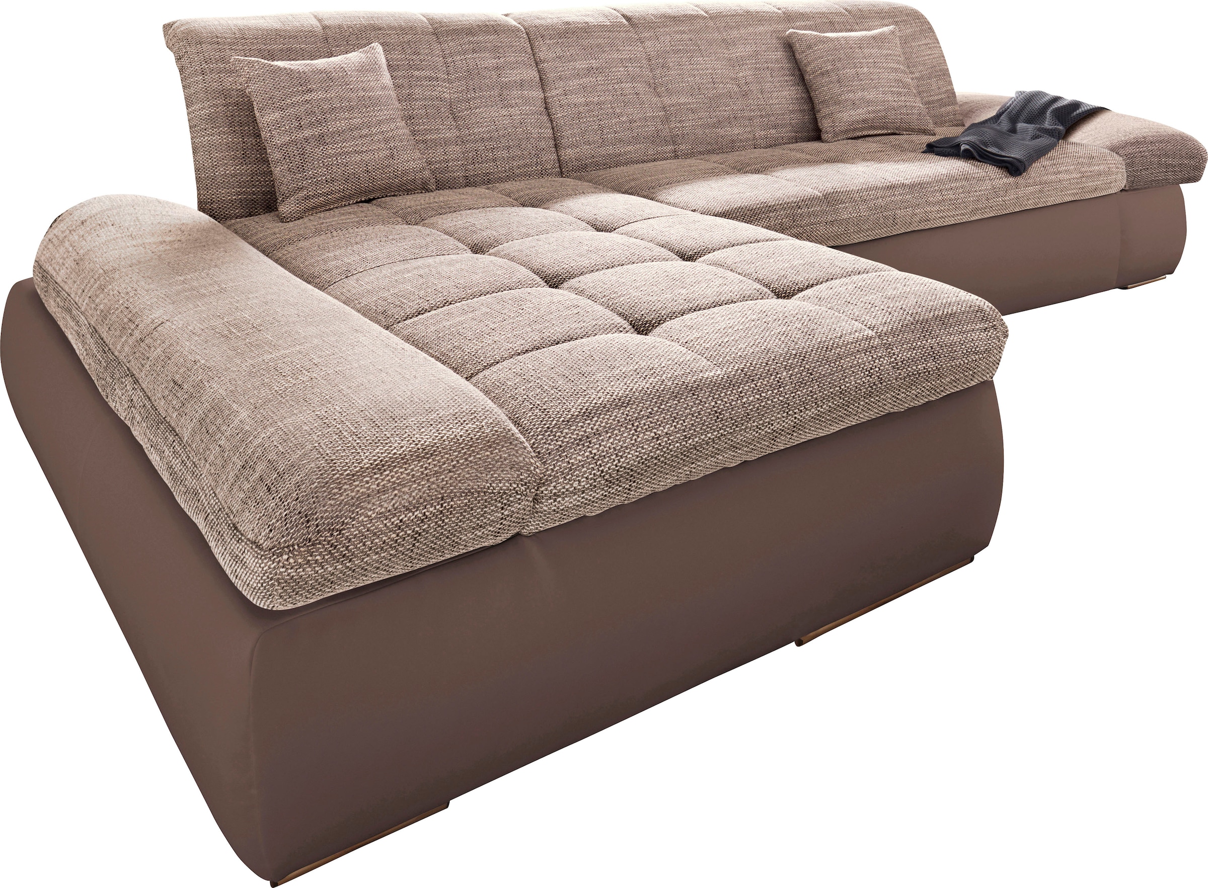 DOMO collection Ecksofa »Moric Luxus - B/T/H 300/172/80 cm, XXL-Format«, L-Form, 140kg Belastung/Sitz, in Cord, Chenille, Kunstleder