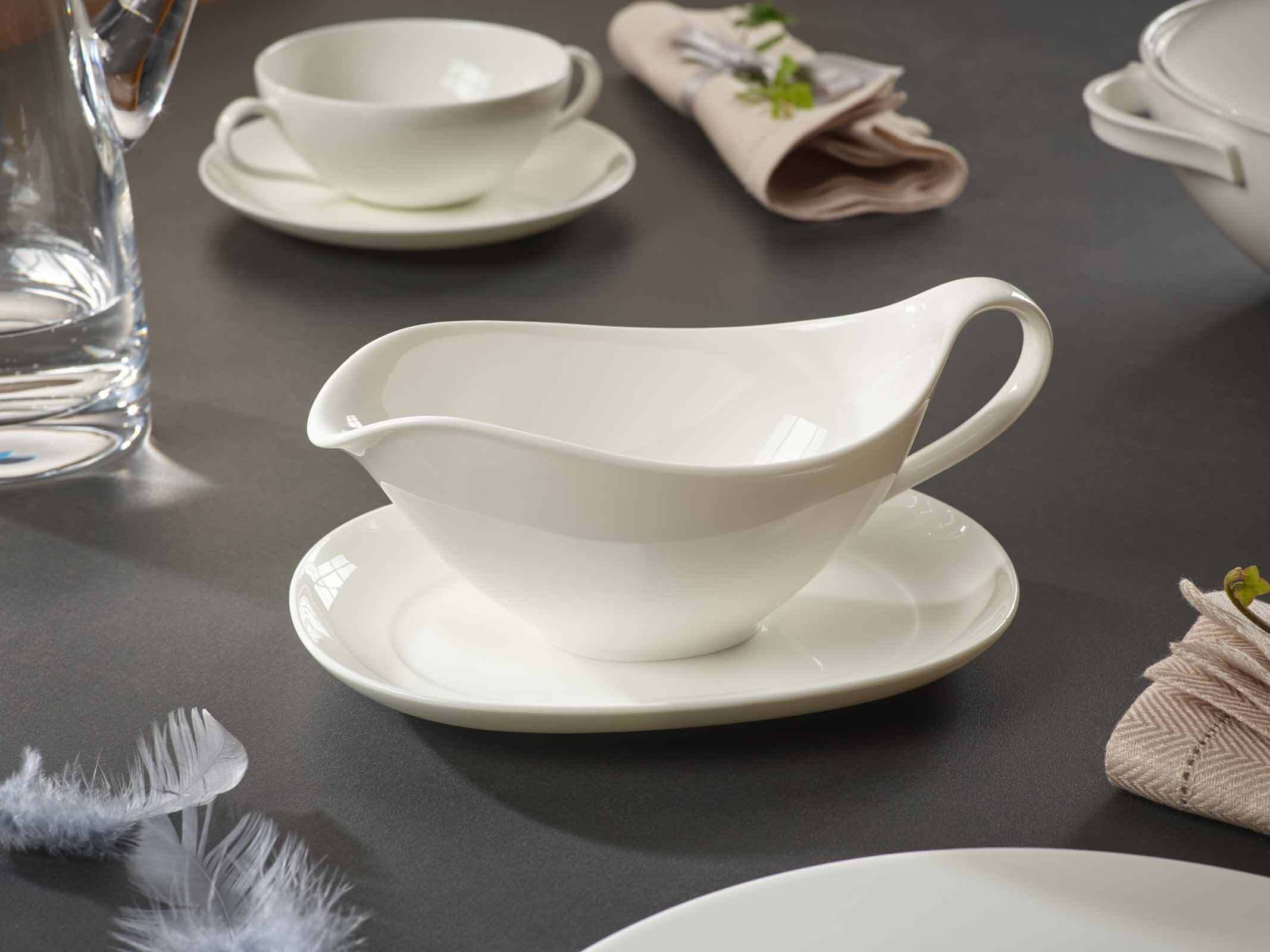 Villeroy & Boch Sauciere »Sauciere mit Untertasse Anmut weiß« 2 Spülmaschinenfest, Mikrowellensicher