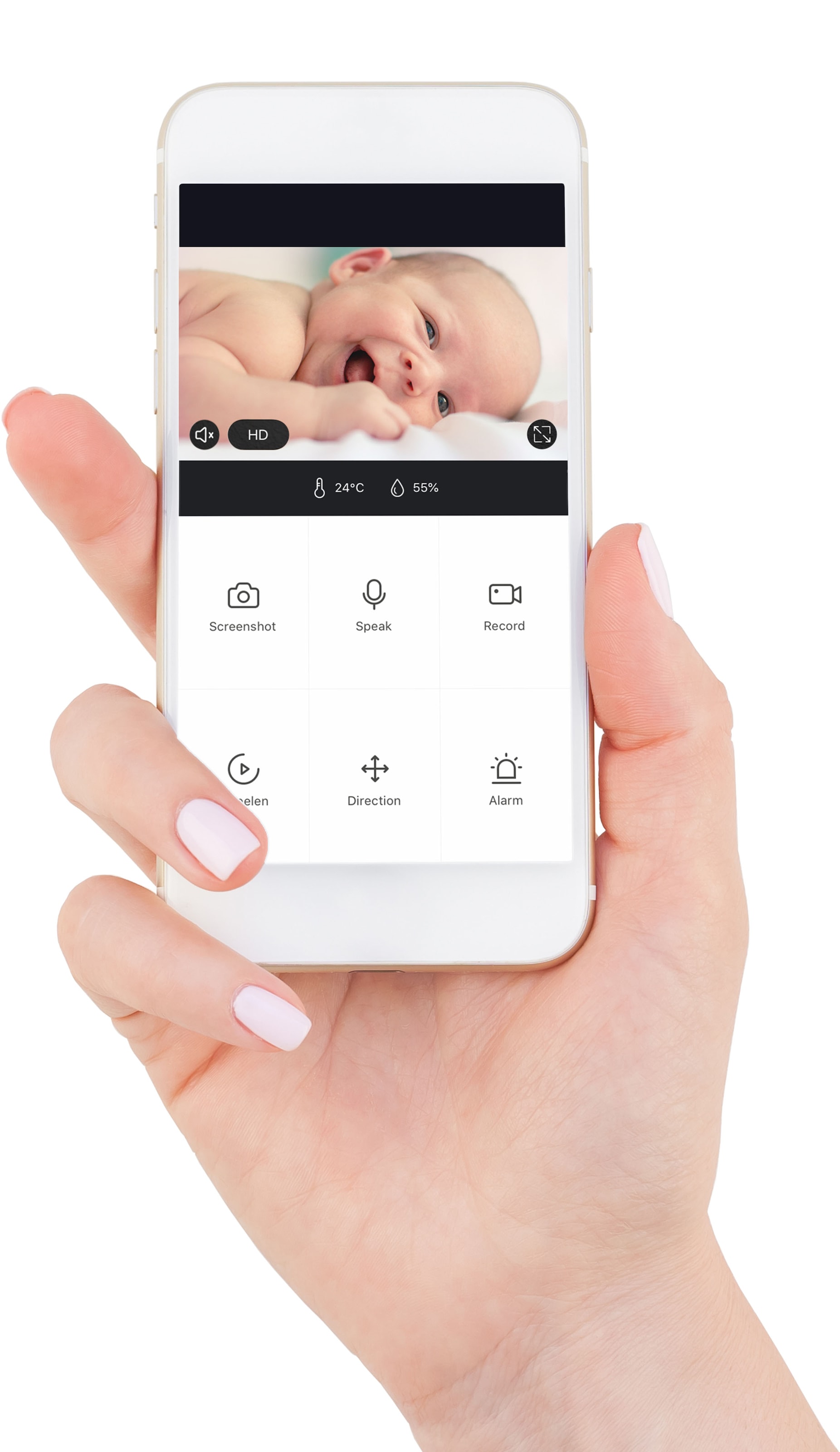 Alecto Video-Babyphone »SMARTBABY10«, (1 tlg.), FullHD-Kamera, Smartphone-App Bedienung