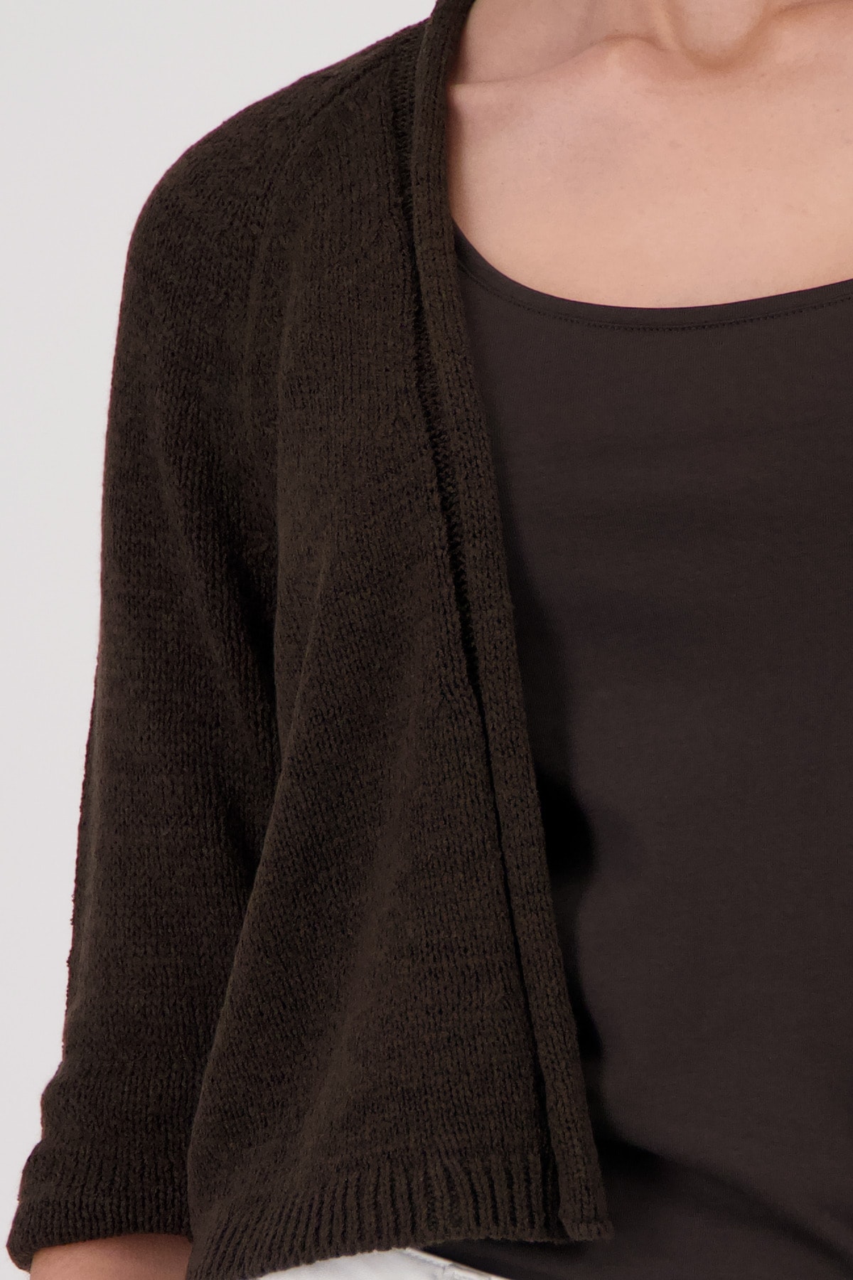 Monari Strickjacke »Jacke Stricküberwurf Basic« mit Halbarm