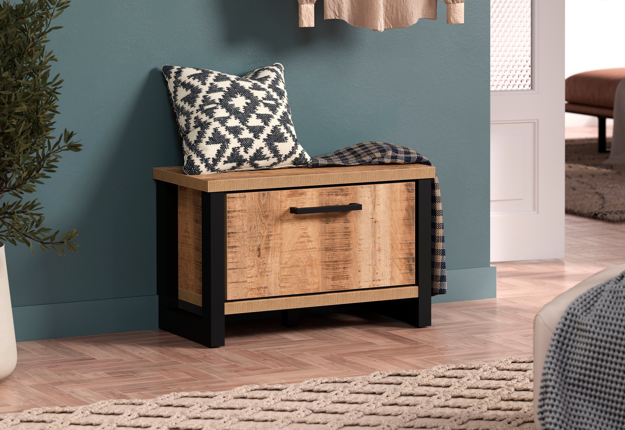 Home affaire Sitzbank »Elda« 1 Stk. tlg. Sitzbank mit 1 Gasdruckdämpfer Klappe – (B/T/H) 73/39/47 cm