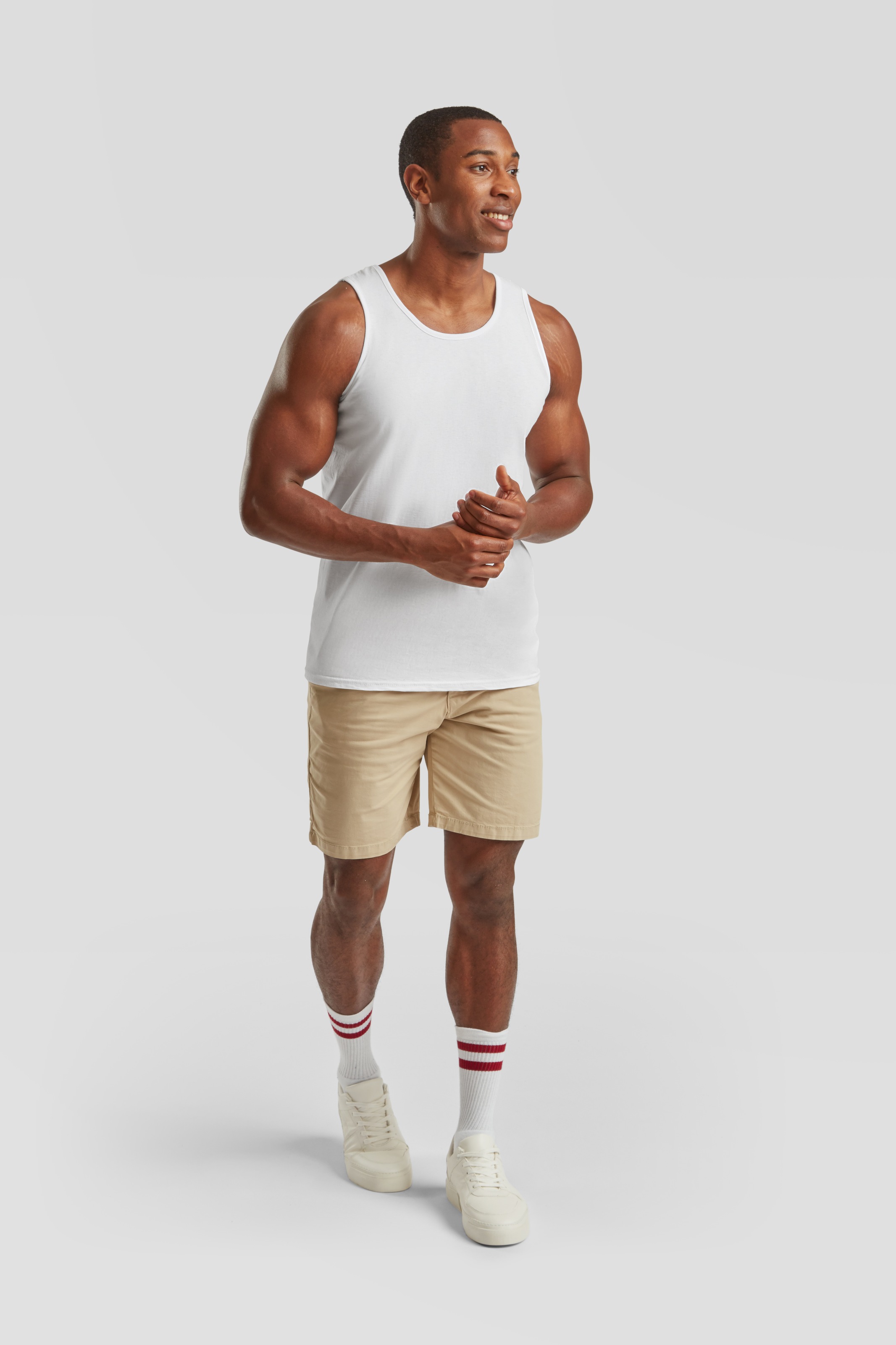 Fruit of the Loom Tanktop Packung, 5 Stk. tlg. aus reiner Baumwolle, Rundhals