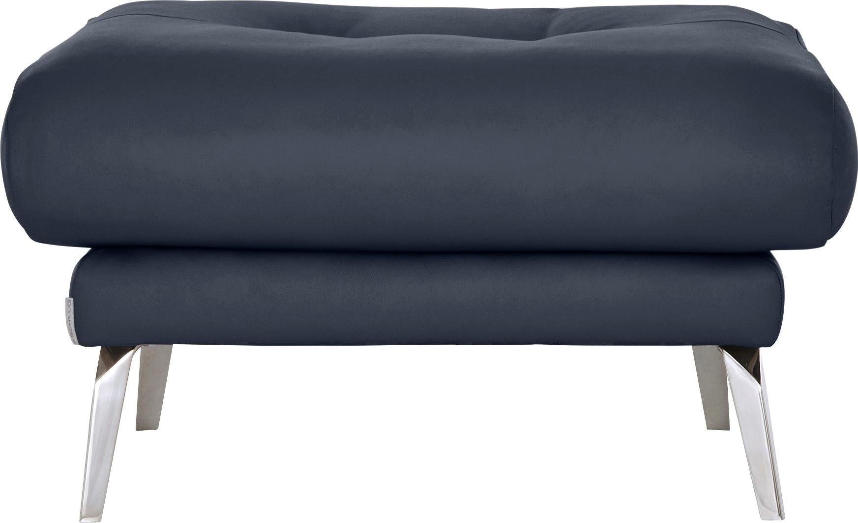W.SCHILLIG Hocker »softy«, mit dekorativer Heftung im Sitz, Füße Chrom glänzend