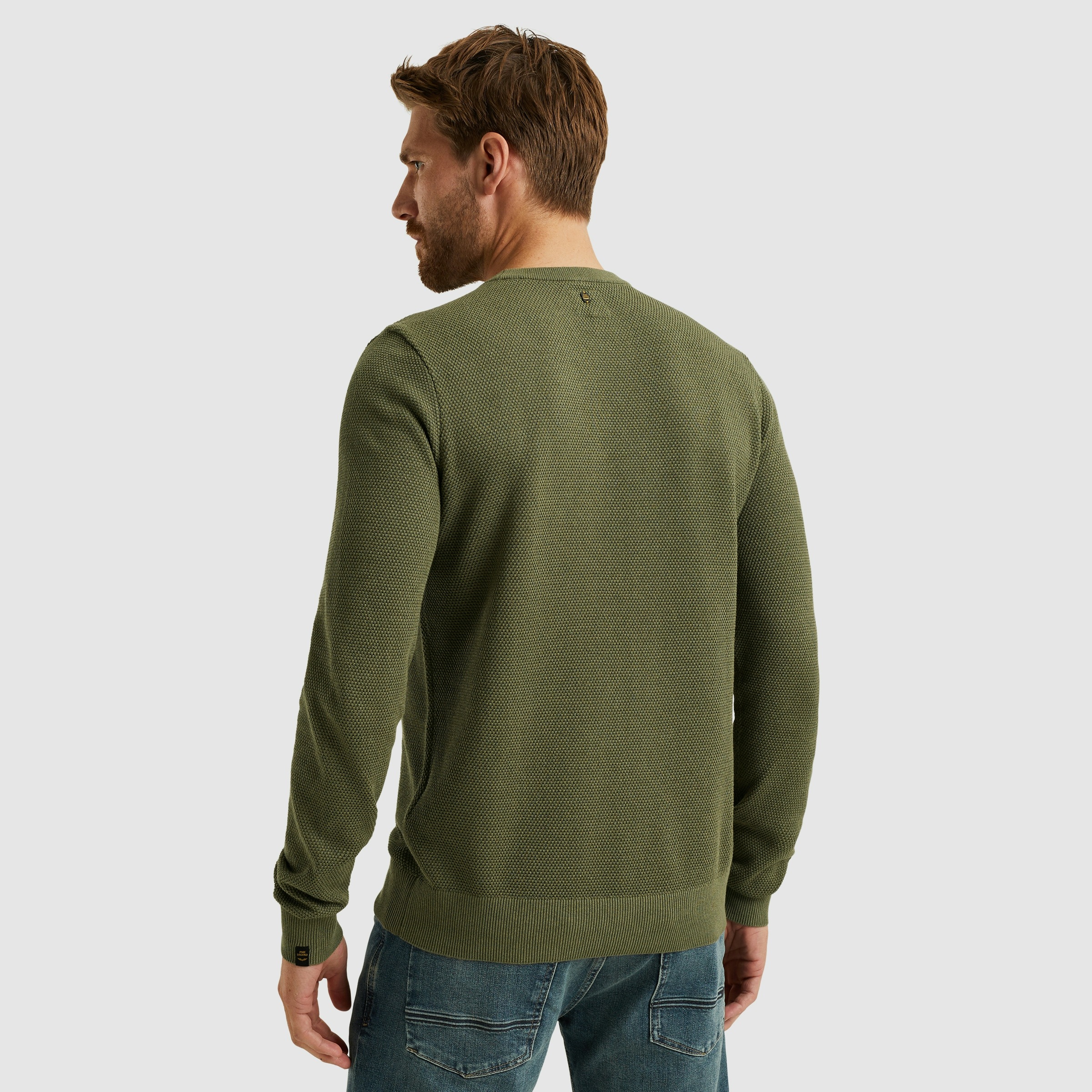 PME LEGEND Rundhalspullover mit Logo Stickerei