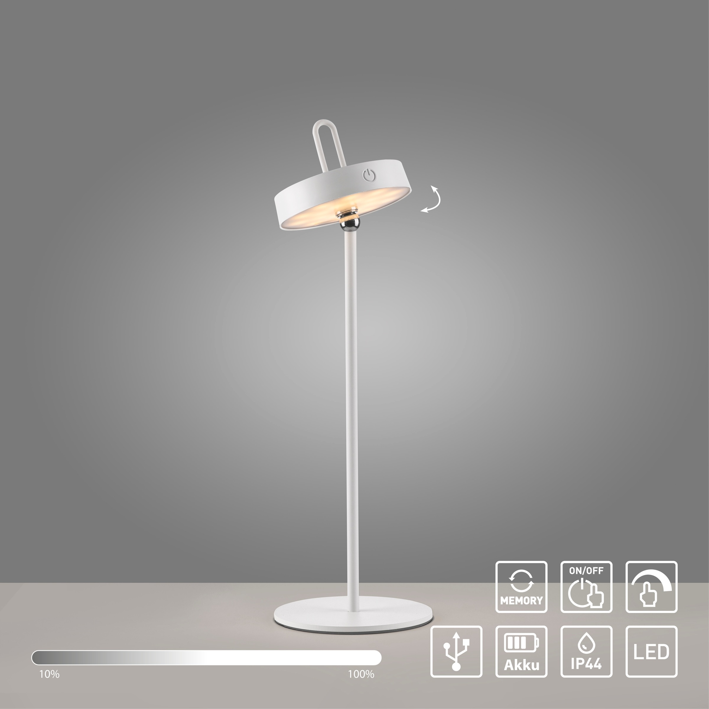 JUST LIGHT Tischleuchte »AMAG«, 1 flammig, Leuchtmittel LED-Modul | LED fest integriert, Akkuleuchte