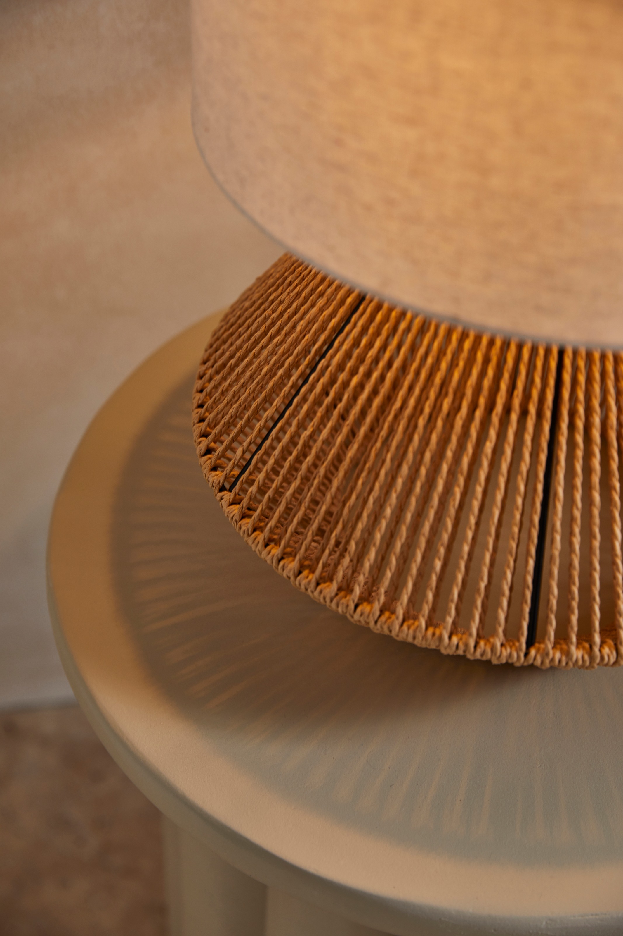 LeGer Home by Lena Gercke Tischleuchte »Zuri«, 1 flammig, Leuchtmittel E27 | ohne Leuchtmittel, Tischlampe mit Sisal Schnur, Leinenschirm / Stoff - beige