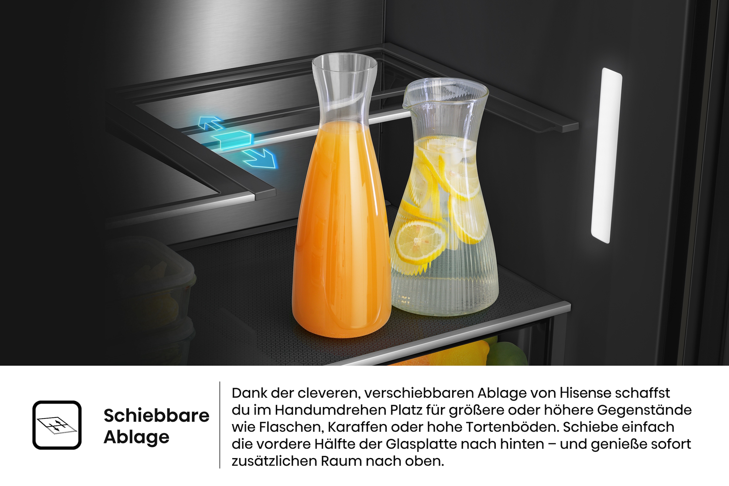Hisense Multi Door »RQ600P7SKE« 179 cm hoch 91,4 cm breit PureViewDoor - immer sehen was im Kühlschrank ist