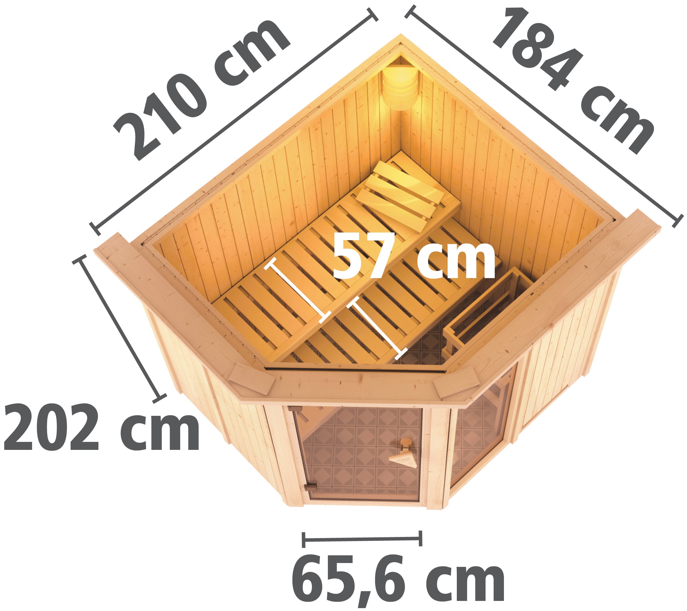 Karibu Sauna »Frigga 2« Set,  ohne Ofen