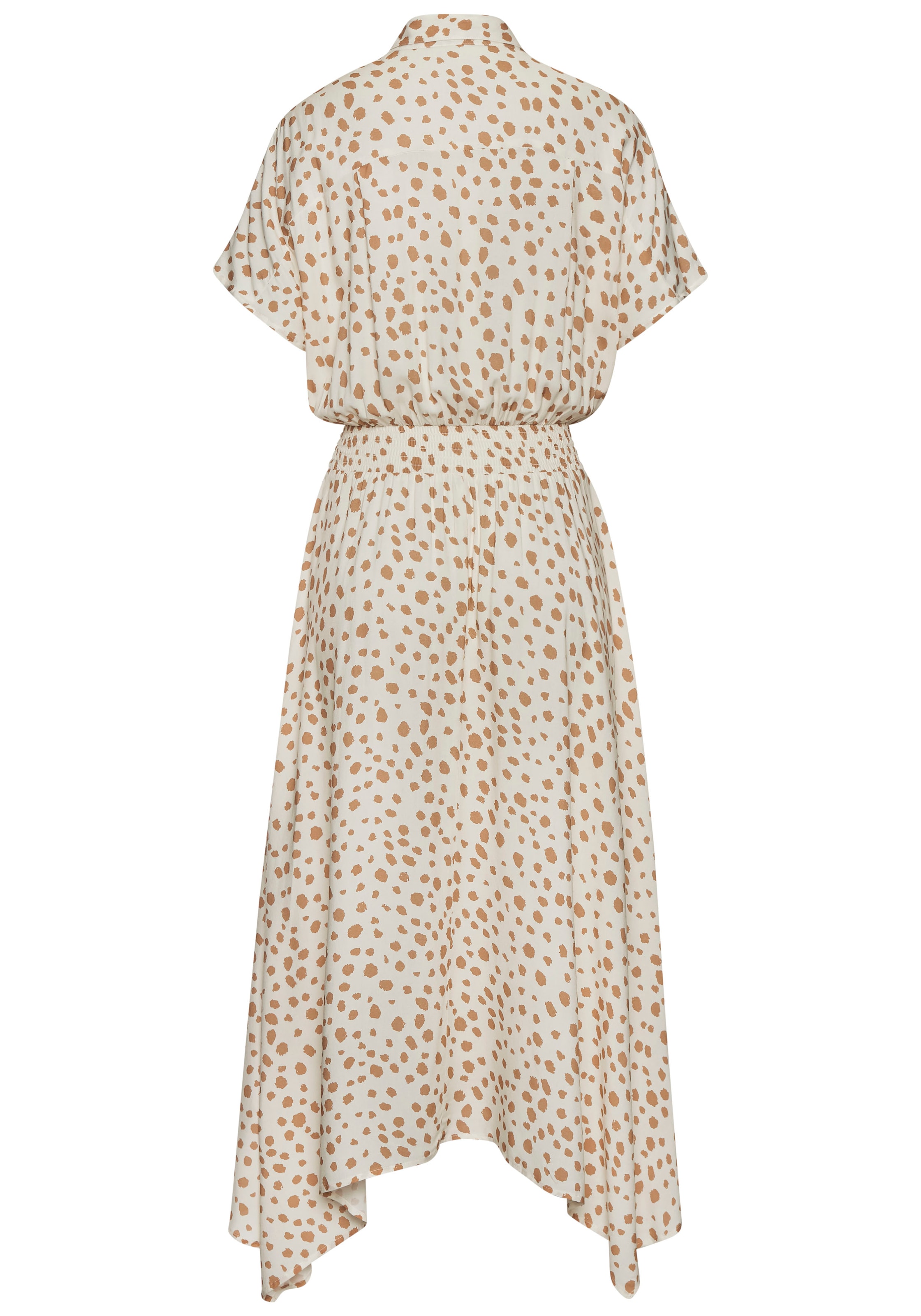 LASCANA Midikleid, mit Punktedruck, asymmetrischer Saum