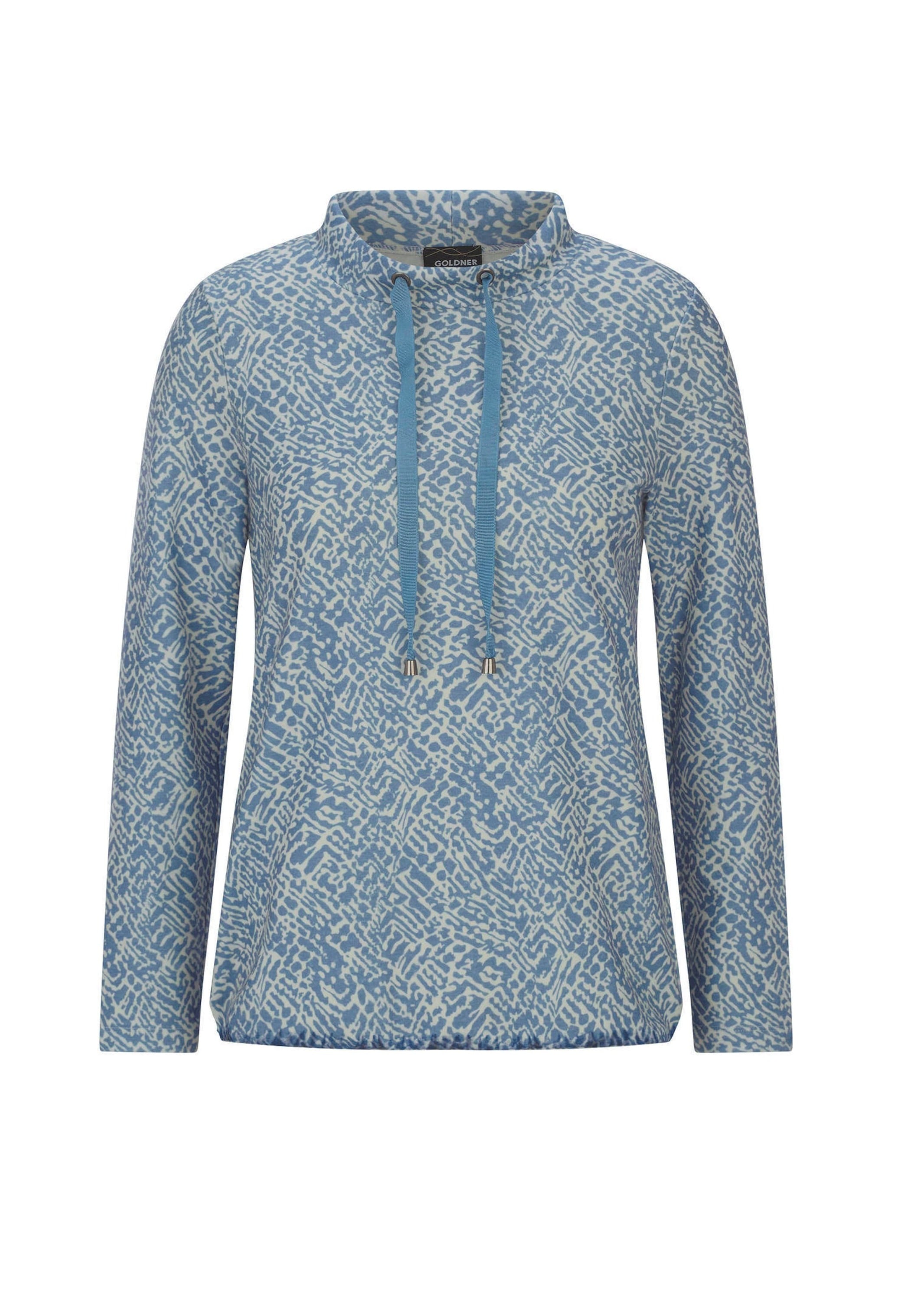 GOLDNER Sweatshirt »Sweater mit grafischem Druck«, Tunnelzug im Stehbund mit Kordelstoppern
