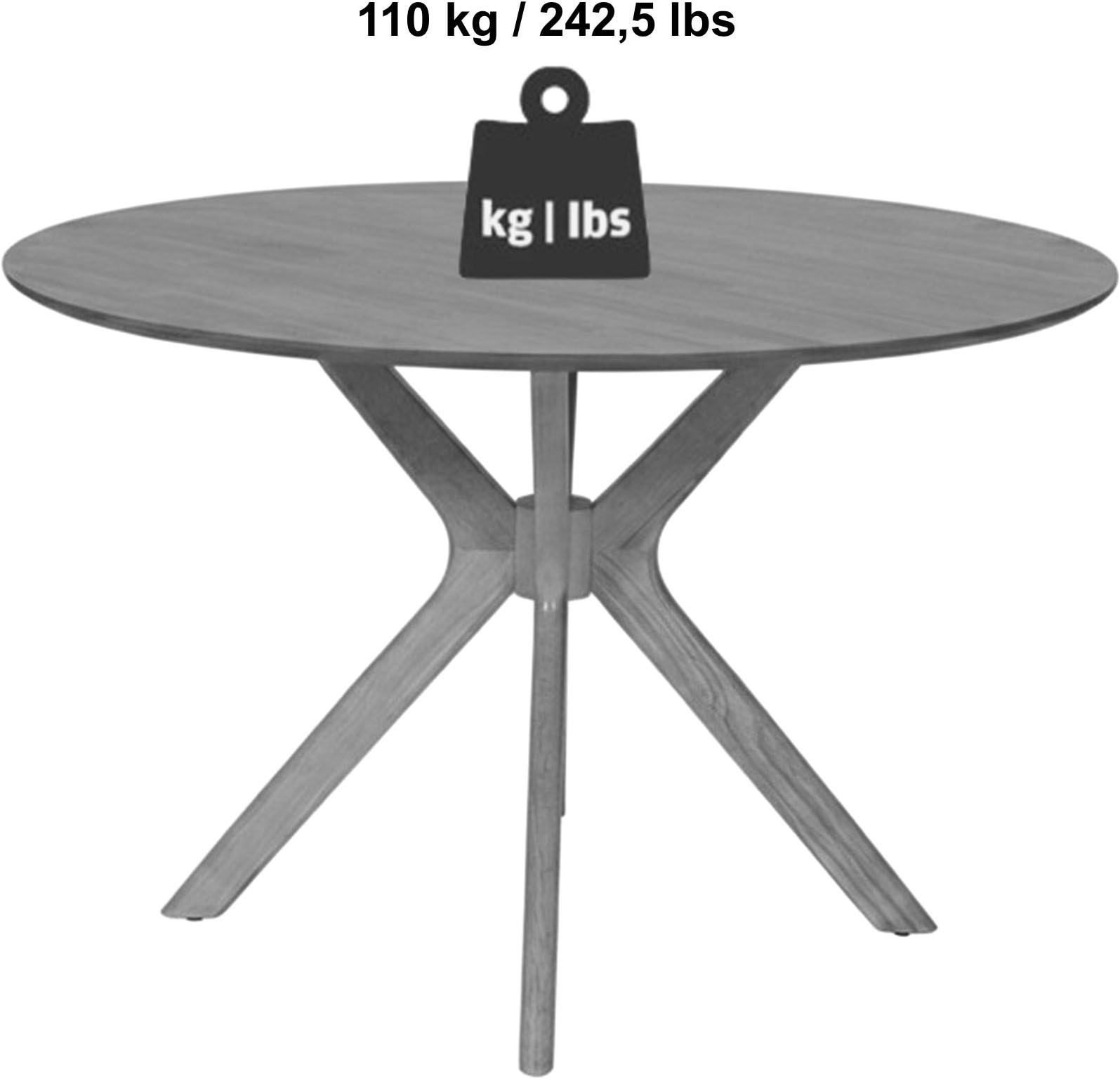 Jahnke Esstisch »DINE ROX« Esstisch, rund, Massivholz, Skandi-Look, für bis zu 4 Personen, 115 cm