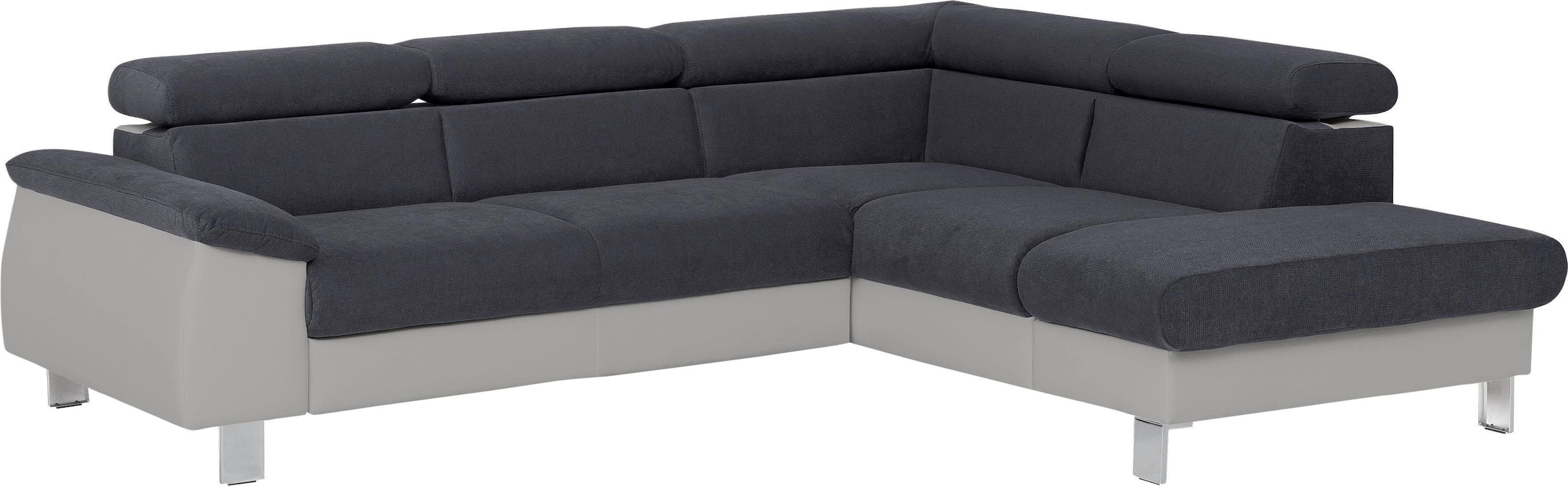 COTTA Polstergarnitur »Komaris L-Form«, (Set), Set bestehend aus: Ecksofa mit Kopfteilverstellung & Hocker