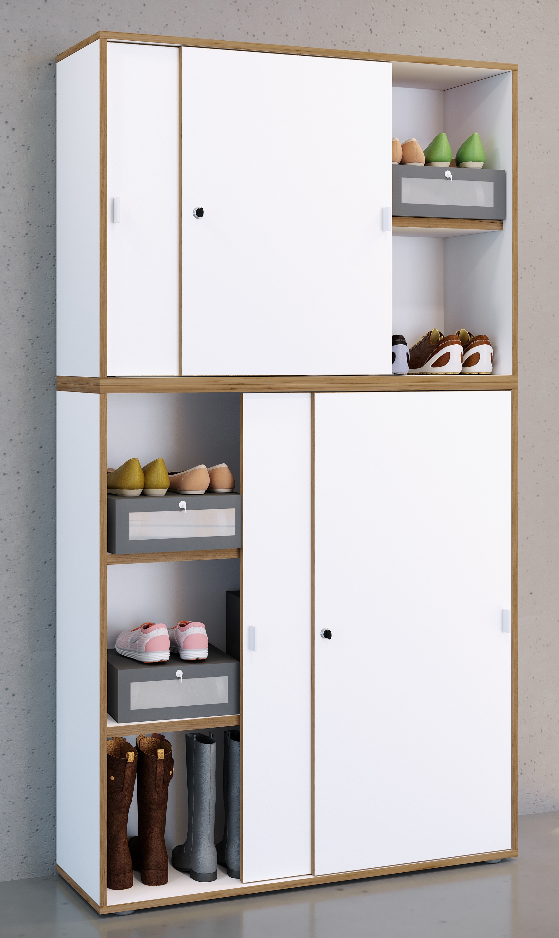 VCM Aktenschrank »Büroschrank Aktenschrank Schiebetüren Salia 5fach« 1 Stk. tlg.