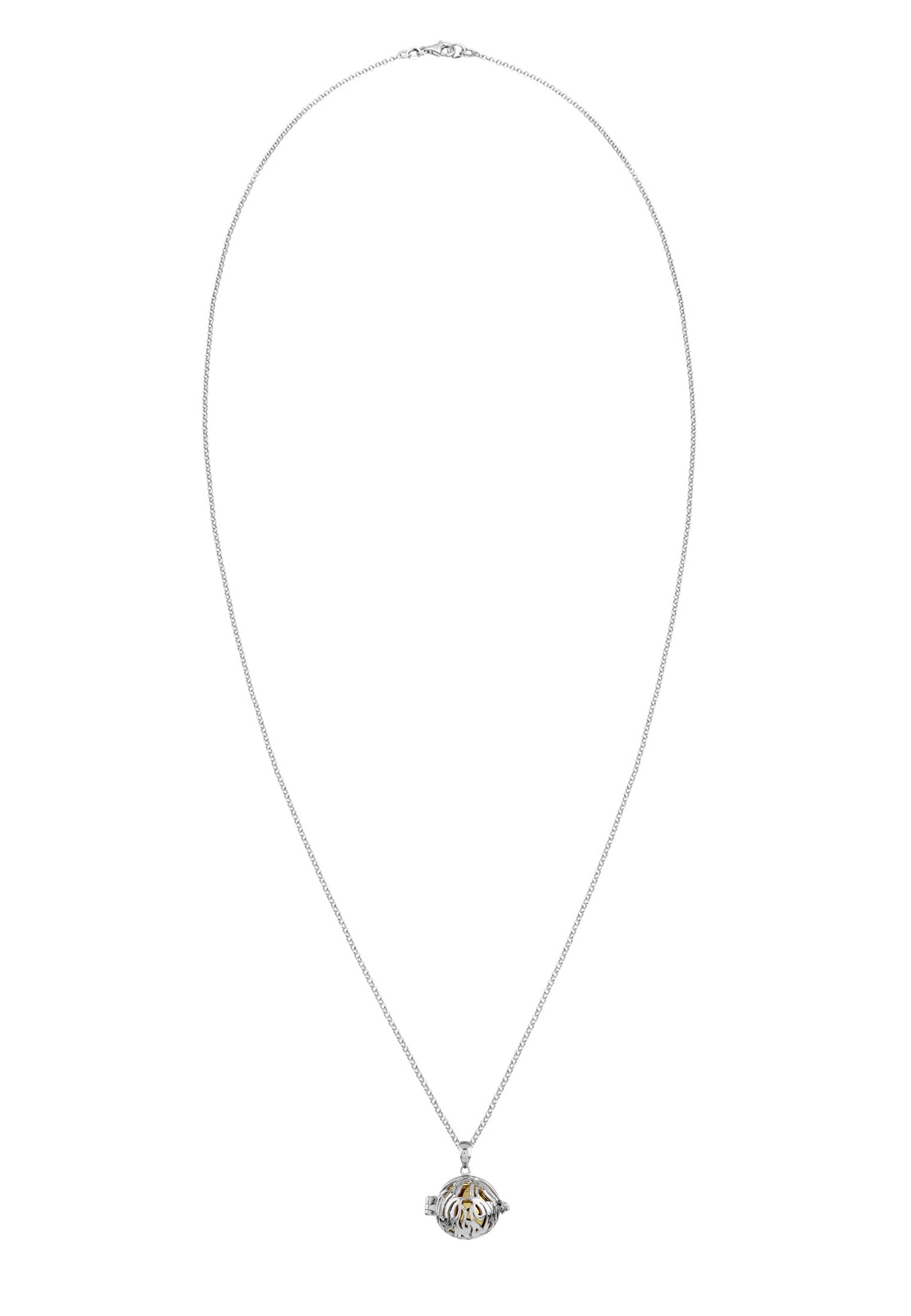 Nenalina Lange Kette »Halskette Engelsflüsterer Kugel Anhänger Ornament 925 Silber«