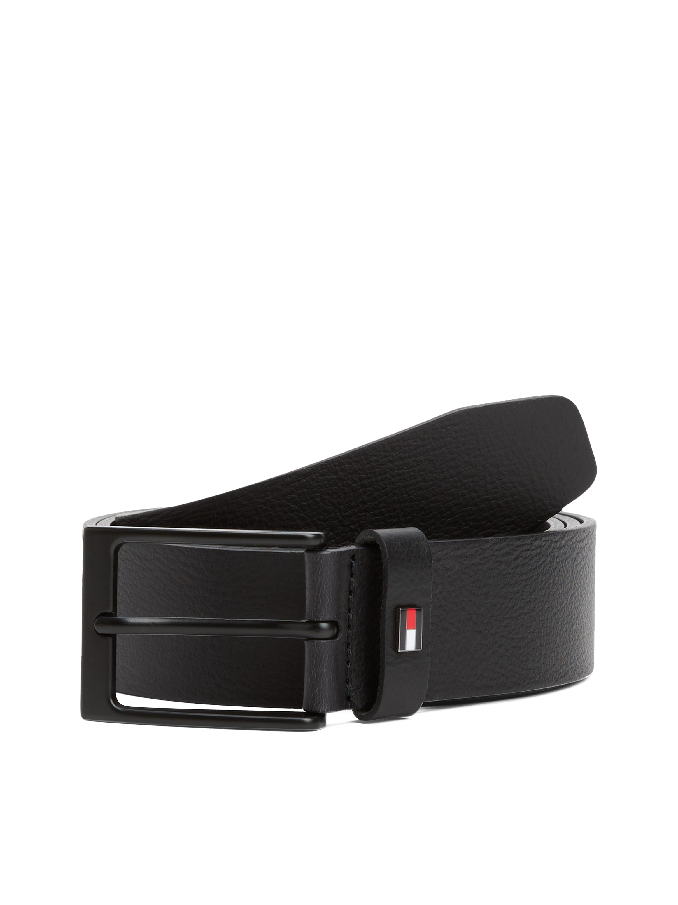 Tommy Hilfiger Ledergürtel »LAYTON 3.5«, Metallpatch, Einfachdornschließe