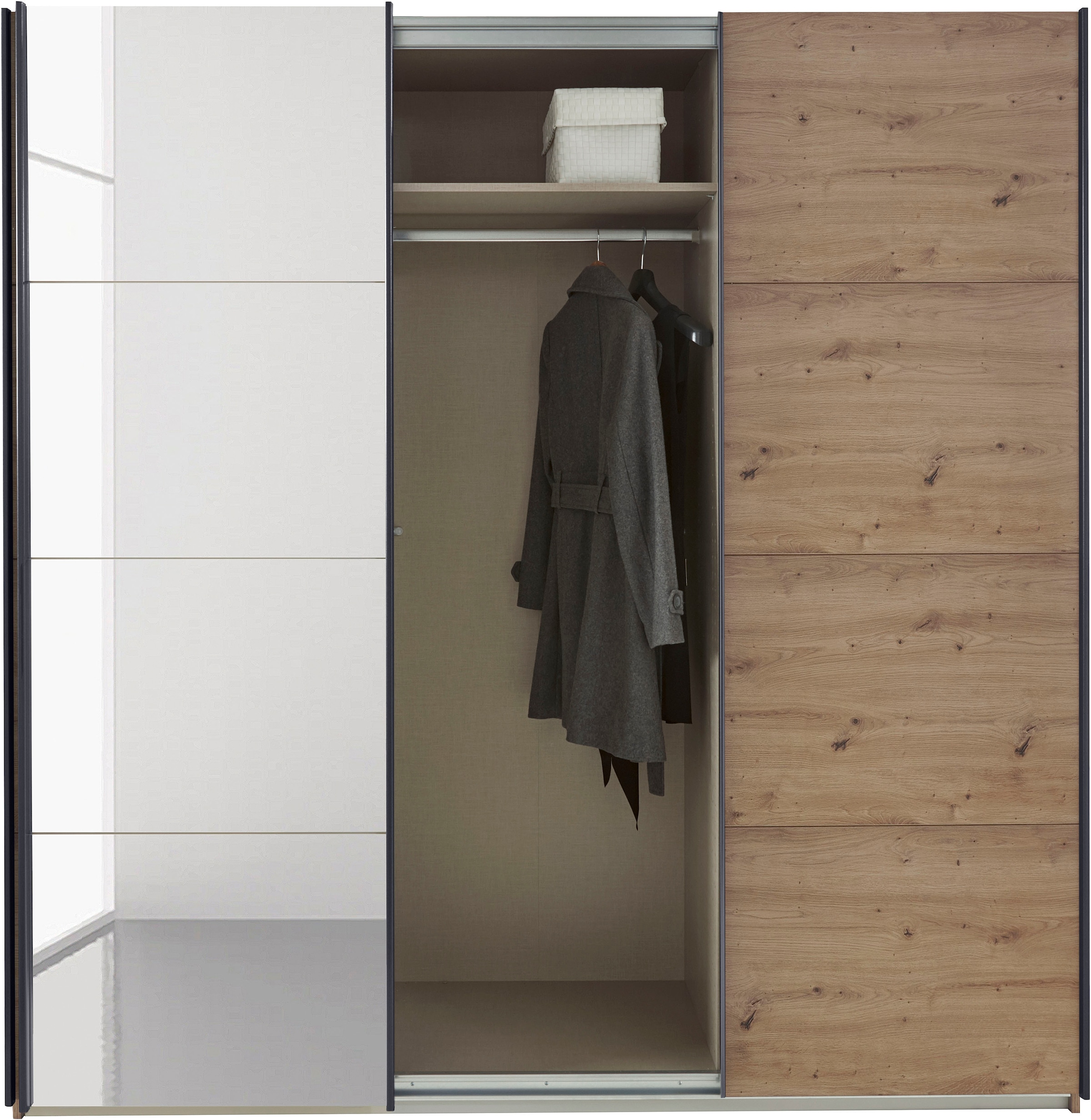 rauch Schwebetürenschrank »Kleiderschrank Schrank Garderobe TOPSELLER OTELI inkl. Inneneinteilung« Breiten 203/271/315/360 cm Höhen 210/229 cm,  mit 3 Innenschubladen sowie zusätzlichen Einlegeböden MADE IN GERMANY