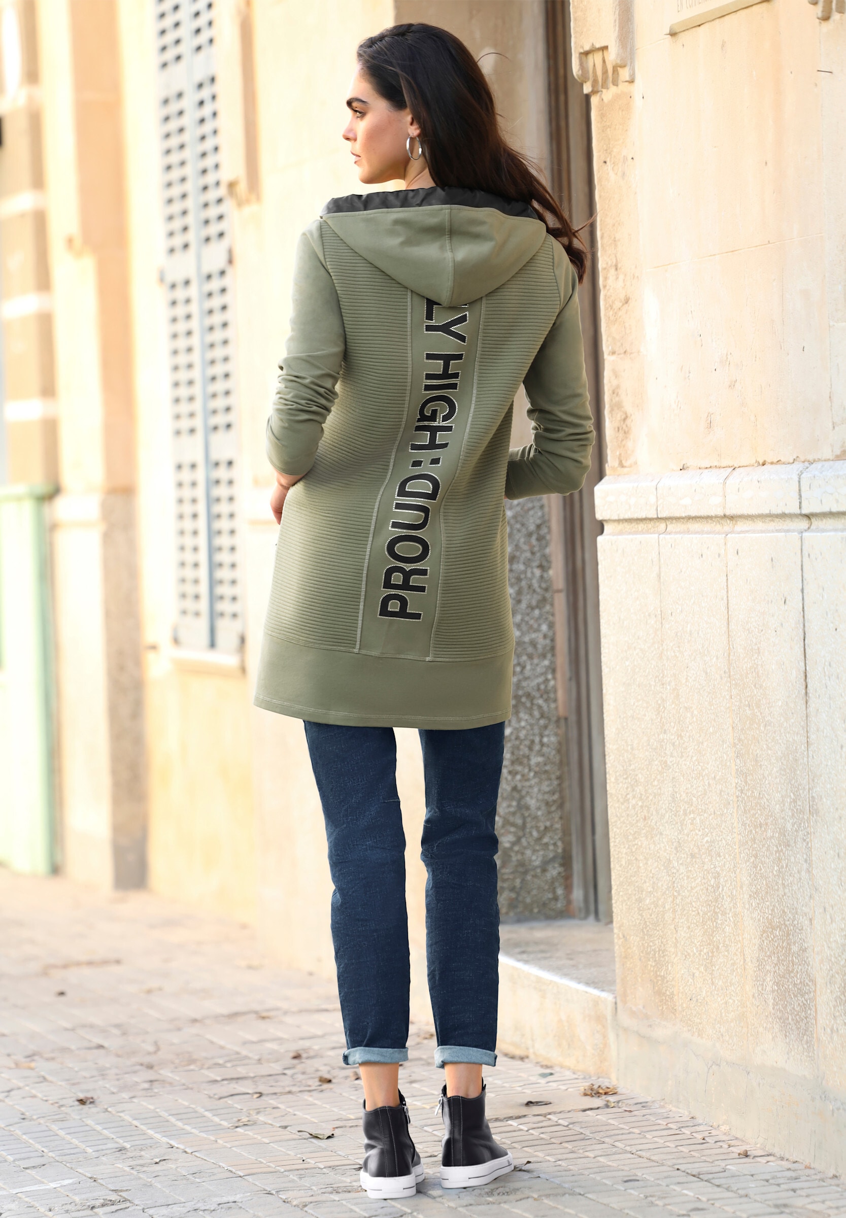 heine Shirtjacke »Shirtjacke Shirtjacke mit 2-Wege-Zipper«