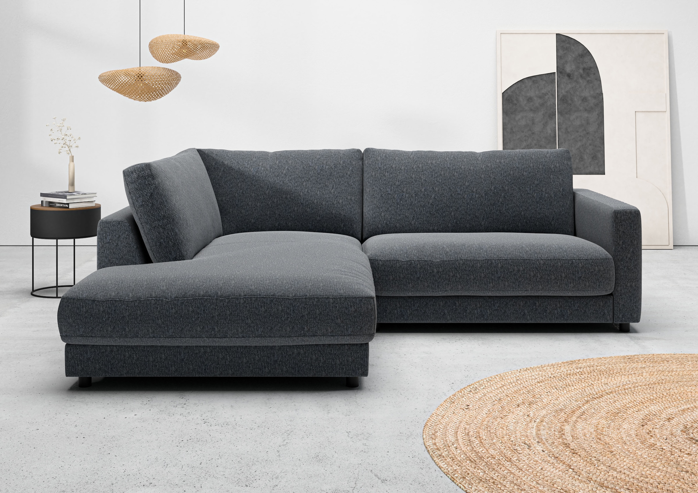 Home affaire Ecksofa »Ecksofa Jiro, L-Form, große Sitztiefe, Breite 252 cm« lose Sitz- & Rückenkissen, weicher Polsteraufbau, komfortabel & modern