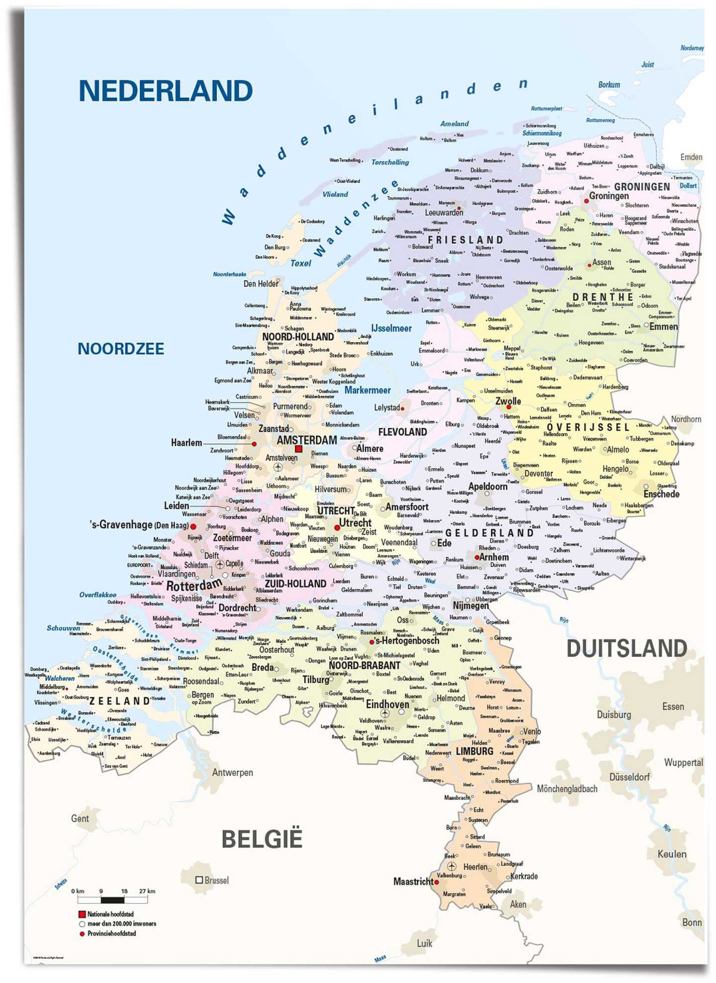 Reinders! Poster »Schulkarte auf Rechnung kaufen Niederlande«