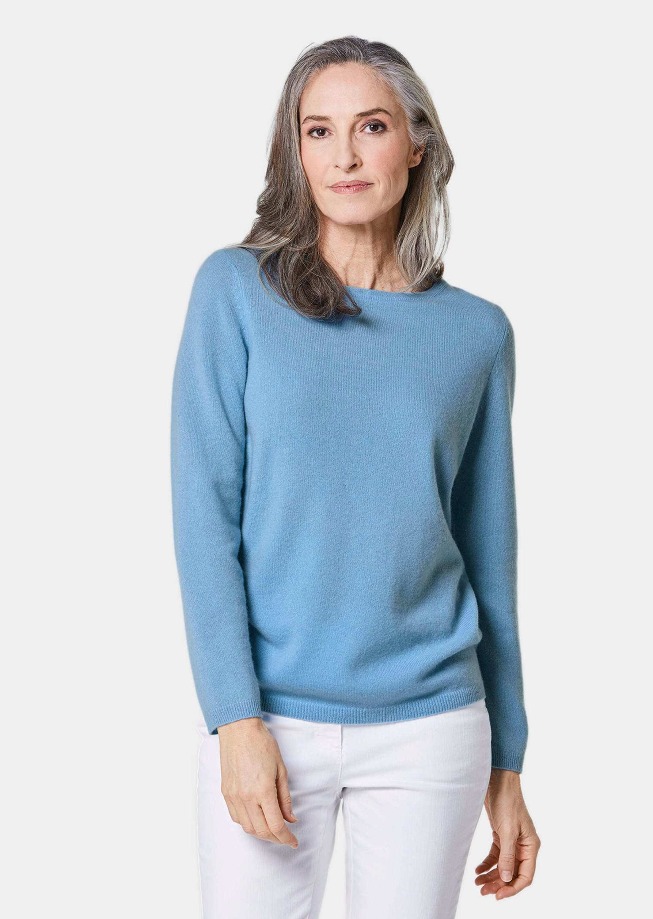 GOLDNER Strickpullover »Kurzgröße Feinstrickshirt mit U-Boot-Ausschnitt« keine/nicht relevant