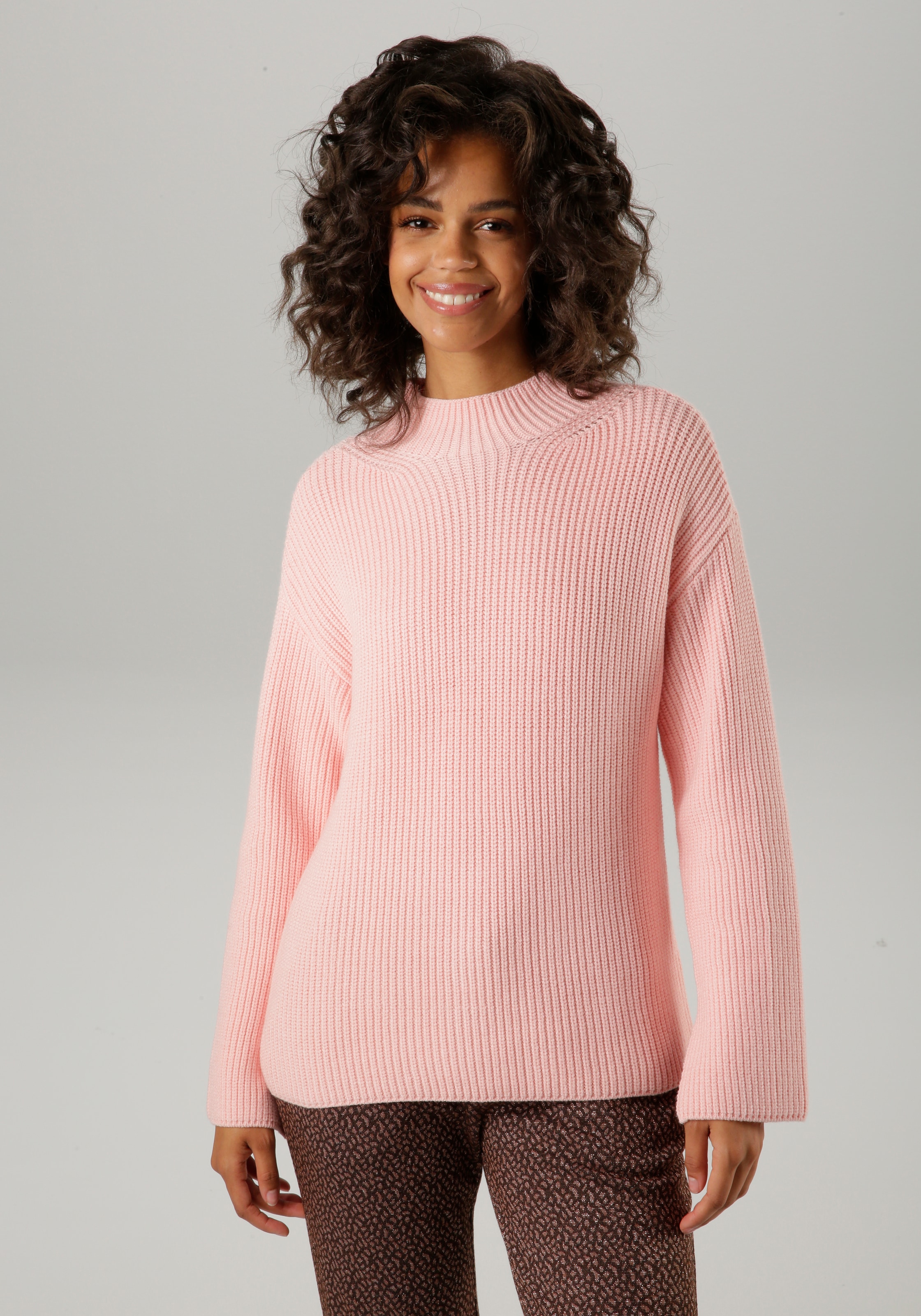 Aniston CASUAL Strickpullover, mit Stehkragen