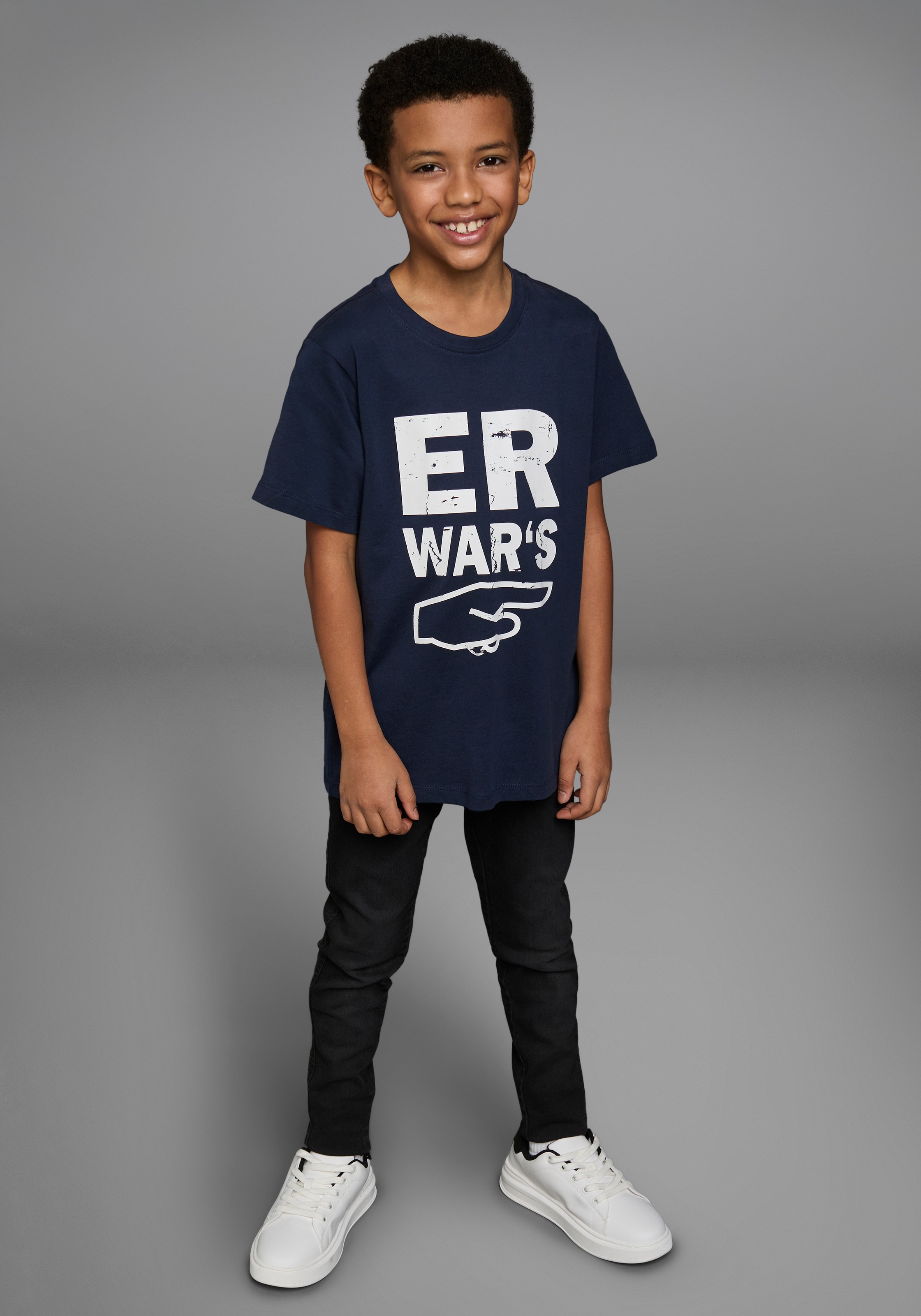 KIDSWORLD T-Shirt »ER WAR`S«, Kurzarm, mit Rundhalsausschnitt, mit Aufdruck, aus Baumwolle