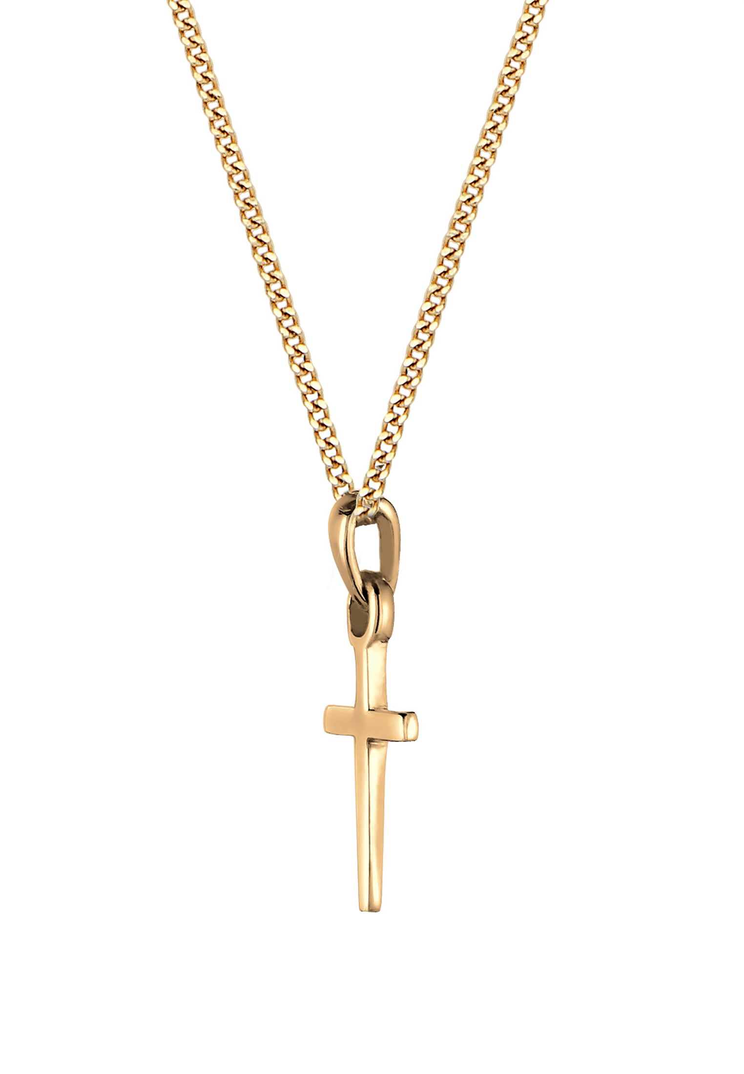 Elli Premium Kette mit Anhänger »Halskette Kreuz Konfirmation Kommunion Glaube 585 Gelbgold«