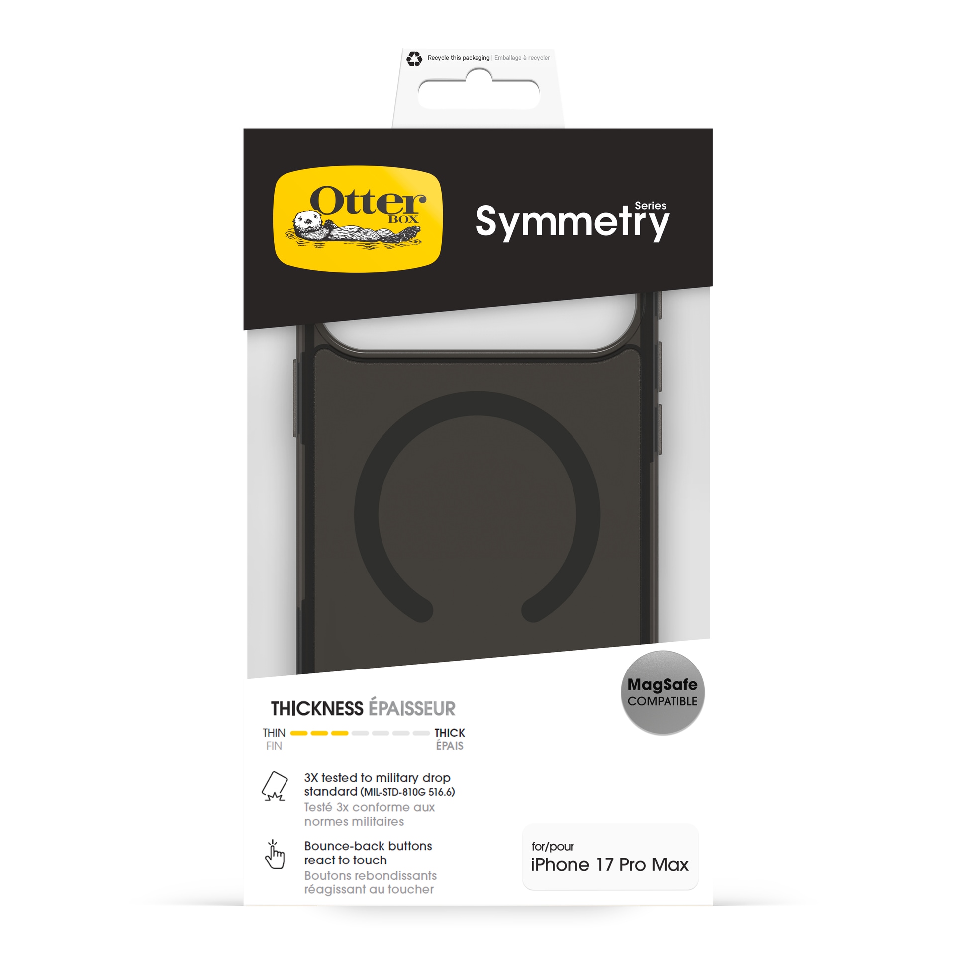 Otterbox Handyhülle »Symmetry Series Clear mit MagSafe für Apple iPhone 17 Pro Max« Apple iPhone 17 Pro Max Backcover, Schutzhülle, Handyschutzhülle, Case, Schutzcase, stoßfest