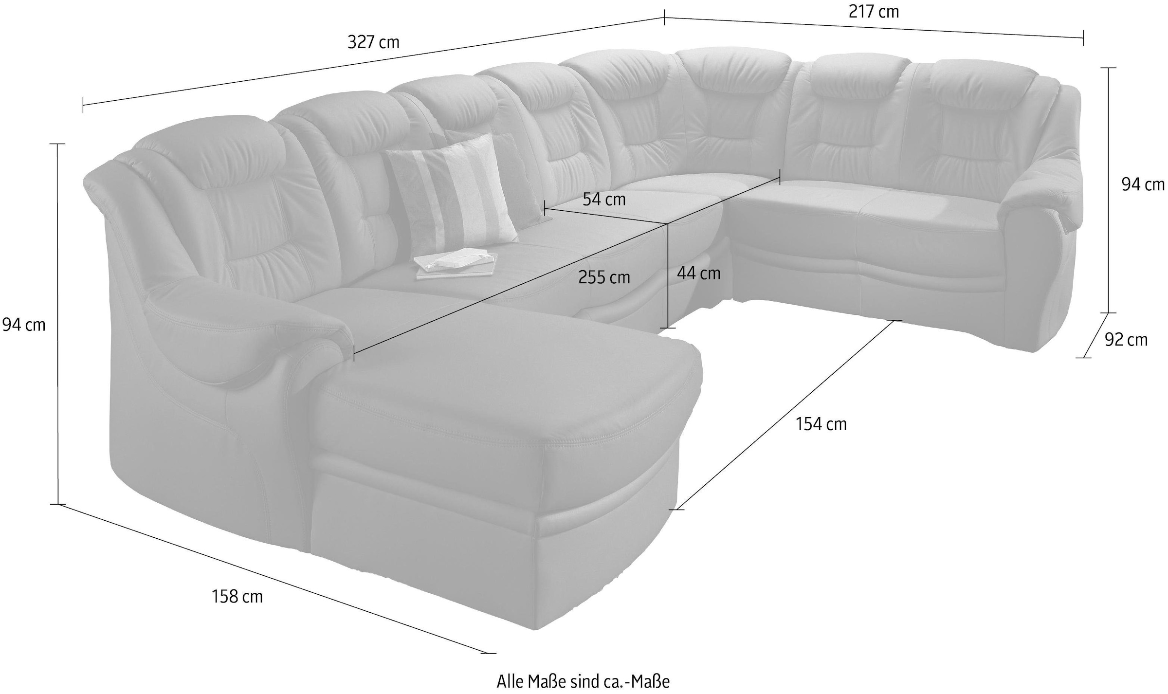 sit&more Wohnlandschaft »Bellevue U-Form«, wahlweise mit Bettfunktion