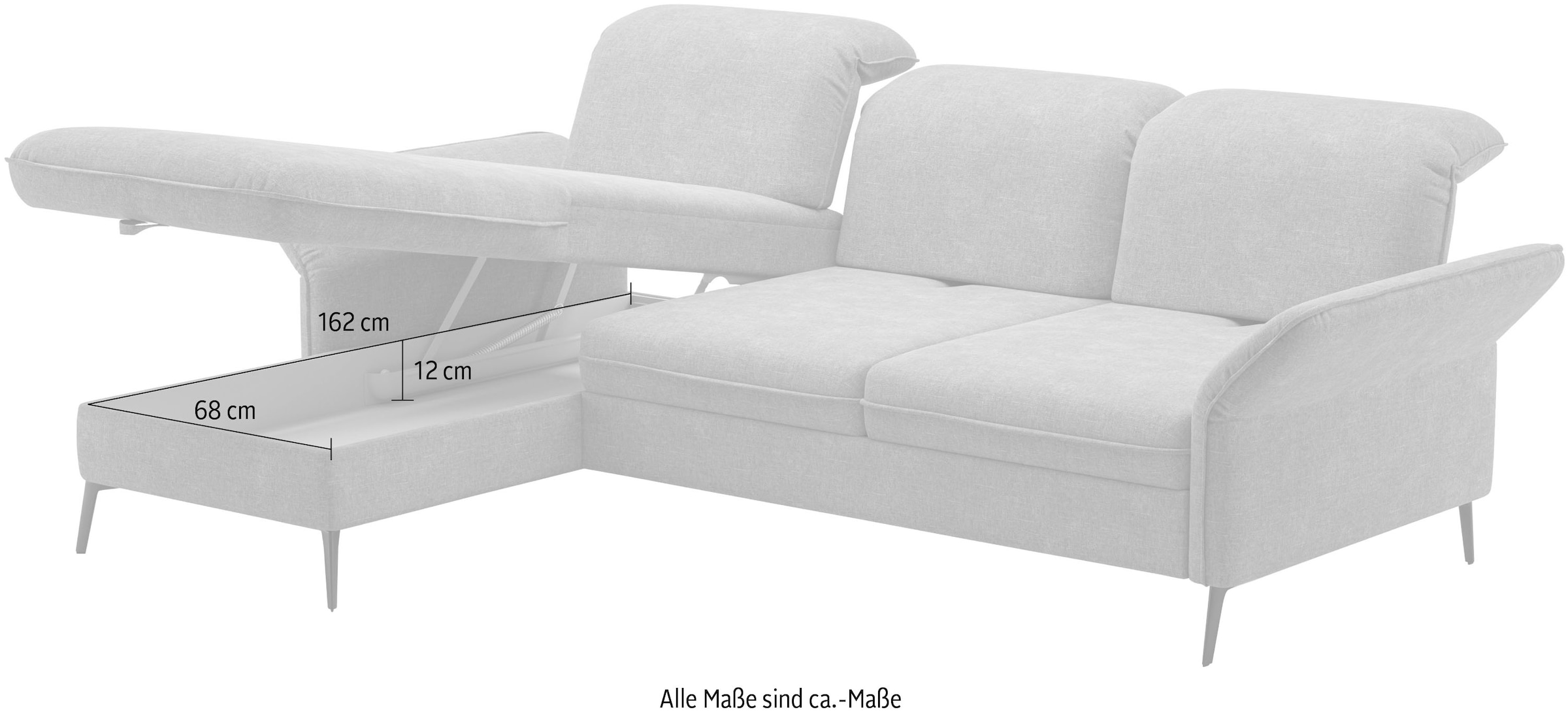 sit&more Ecksofa »Emely, inkl. Sitztiefenverstellung«, wahlweise mit Bettfunktion,Bettkasten,Kopf- & Armteilverstellung