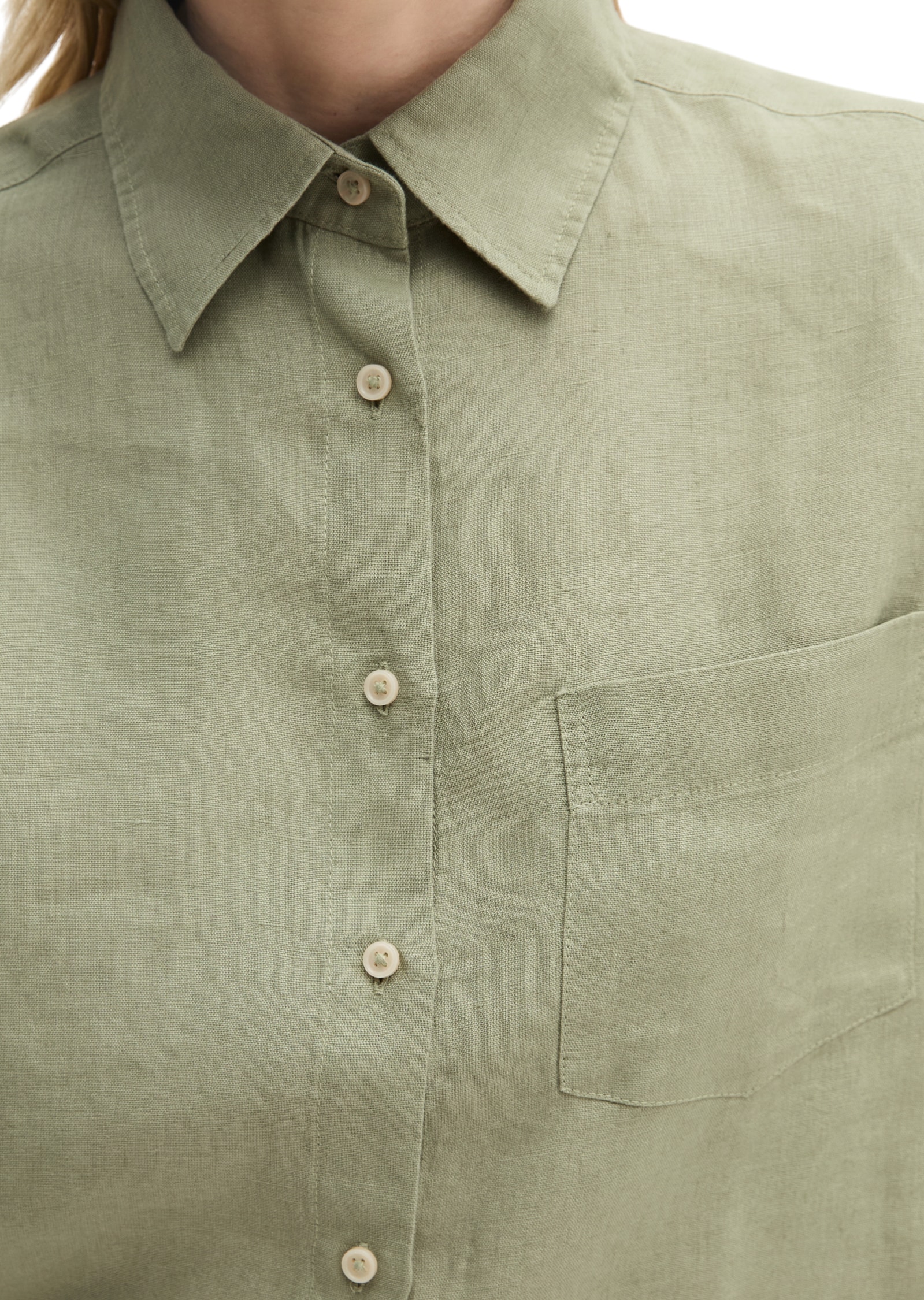 Marc O'Polo Langarmbluse Leinenbluse regular fit mit natürlich kühlender Funktion