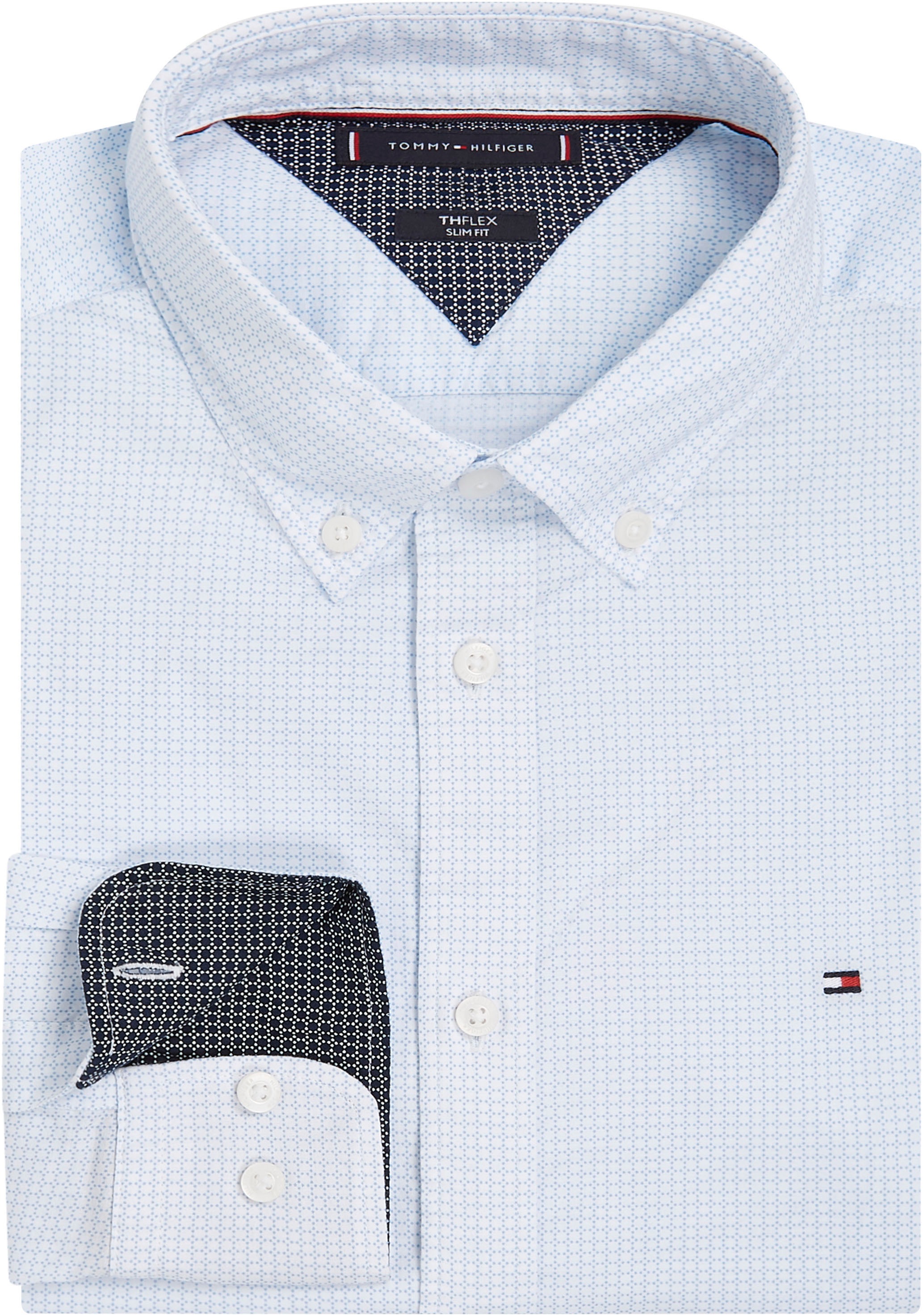 Tommy Hilfiger Businesshemd »FLEX MICRO FOULARD SF SHIRT«, Mit Minimal-Print, Button-down-Kragen