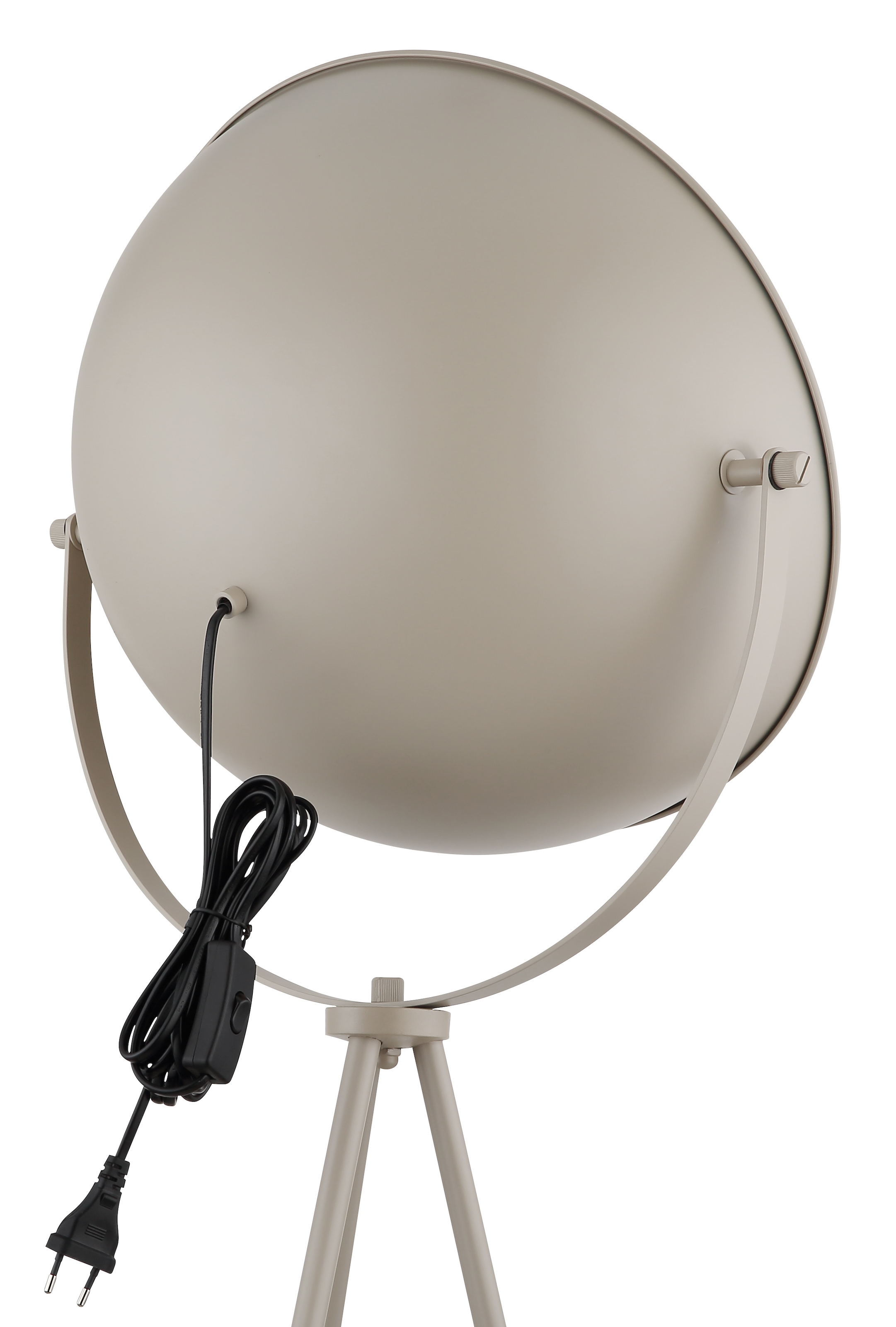 OTTO home Stehlampe »Totte - Stehleuchte mit Dreibein, beige o schwarz, Wohnzimmer, Flur« E27 1 Stk. E27, indirektes Licht, standfest, Wippschalter, Retro, Industrie Look