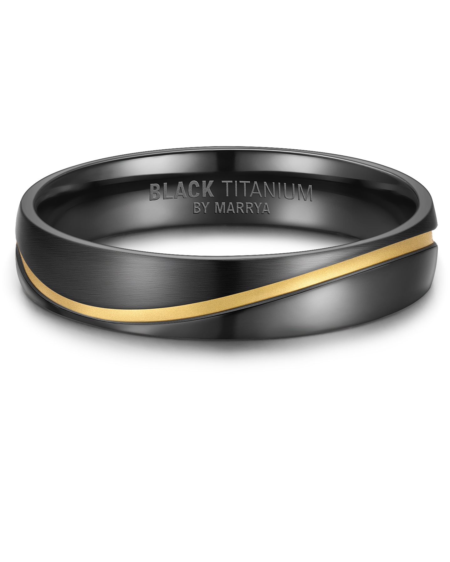 Marrya Perlenring »BLACK TITANIUM by MARRYA Black Titanium - Zirkonium Trauring Ehering Partnerring«