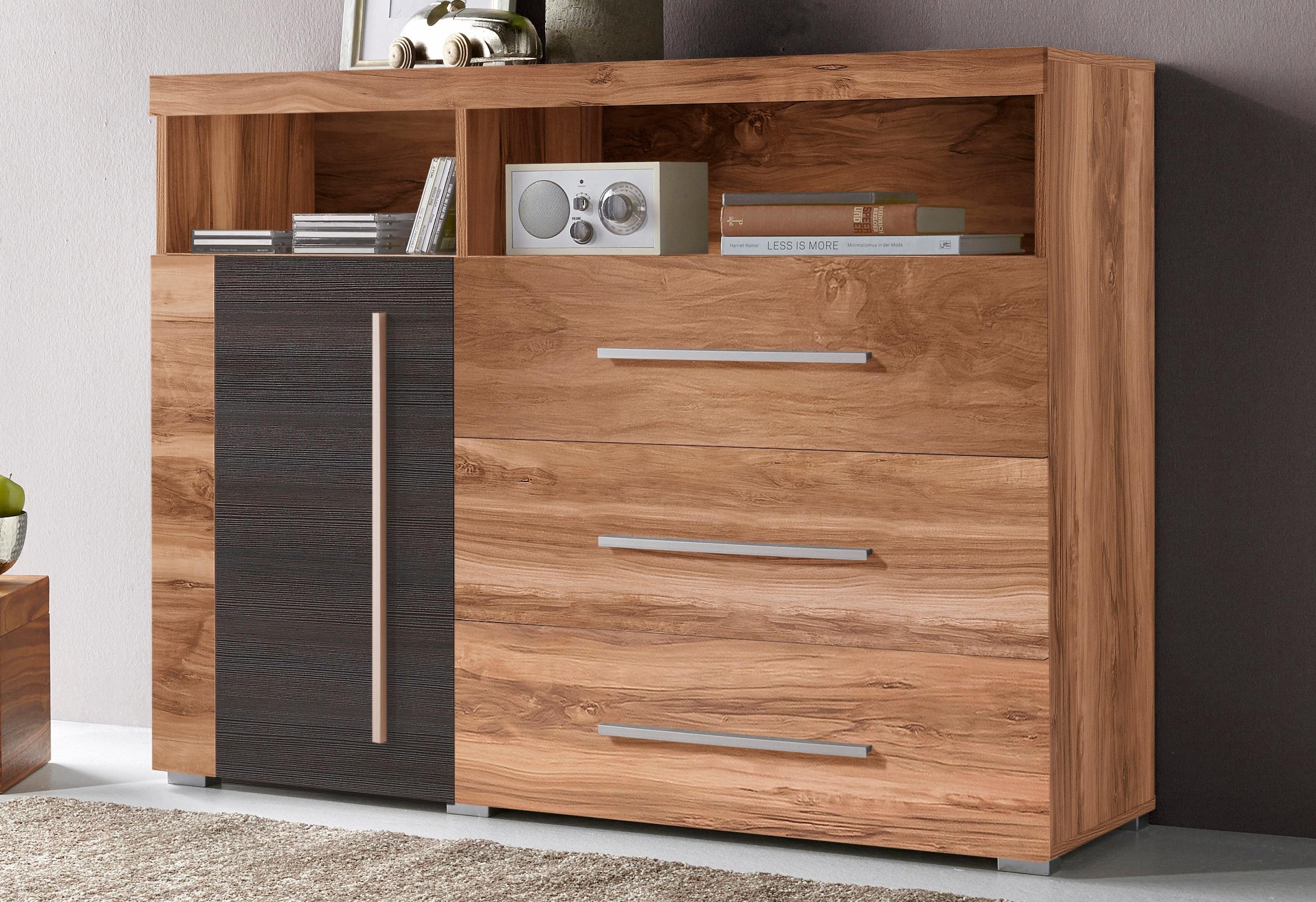 INOSIGN Sideboard »Roger,Breite 120cm, moderne Anrichte mit 3 Schubladen«, Kommode mit viel Stauraum, Masse 120x92x38,5 (B/H/T)