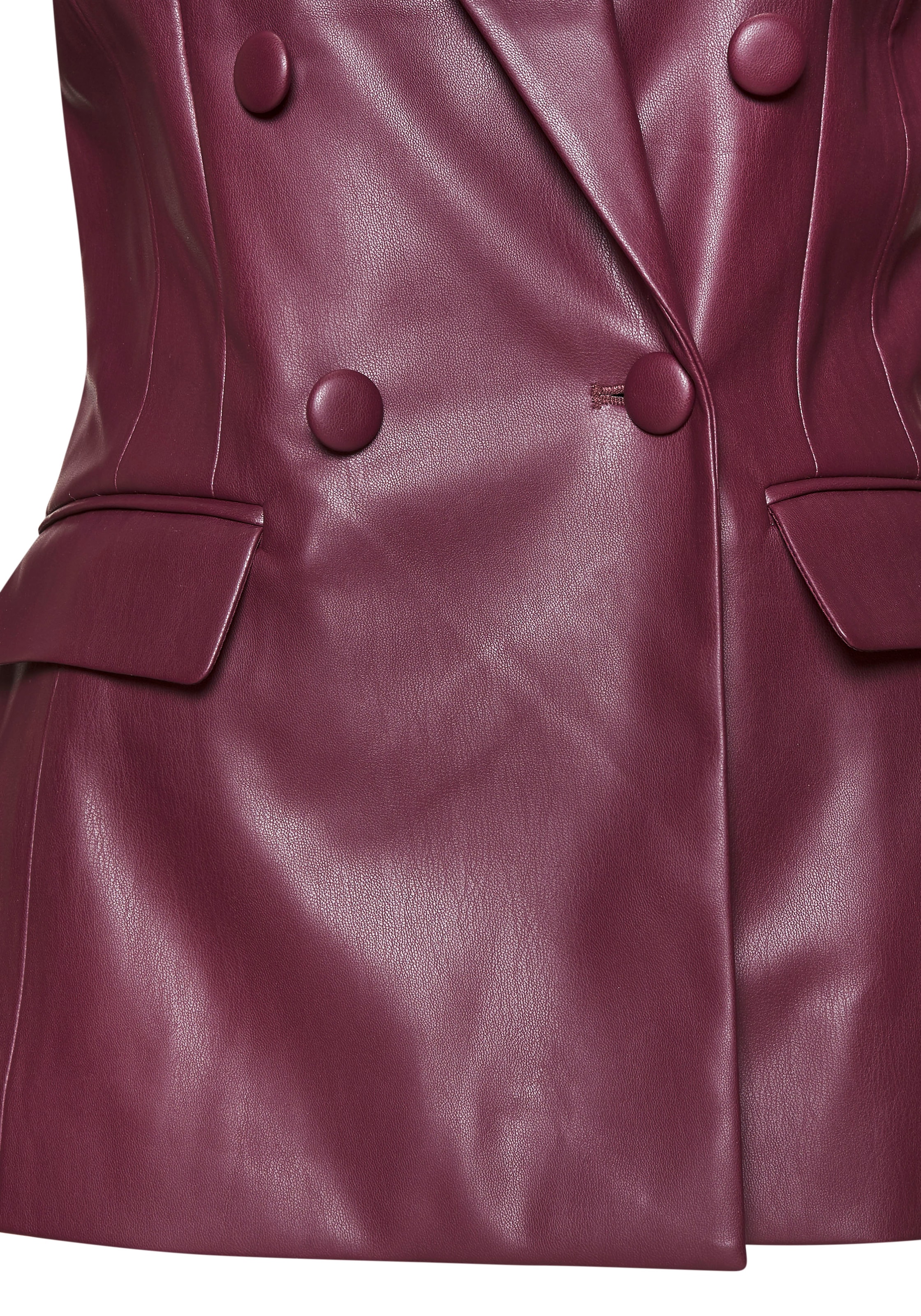 LASCANA Lederimitat-Blazer mit Reverskragen, taillierter Damenblazer, Business-Look