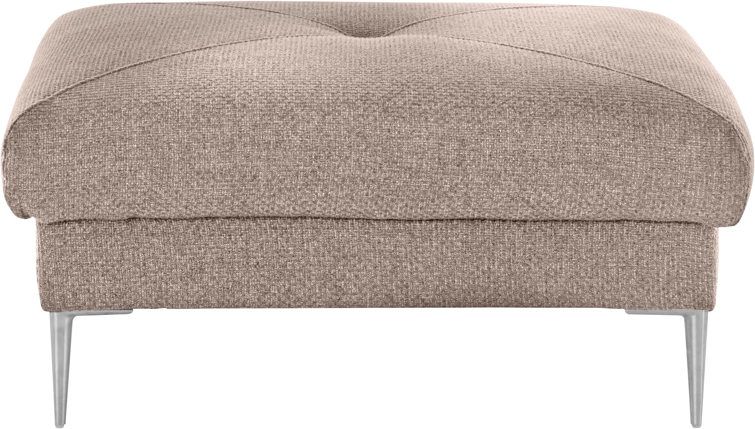 TRENDMANUFAKTUR Hocker »Chilltime, elegant und bequem durch Komfortsitzhöhe 46cm, hoher Fuß« mit eleganter Kreuznaht auf der Sitzfläche