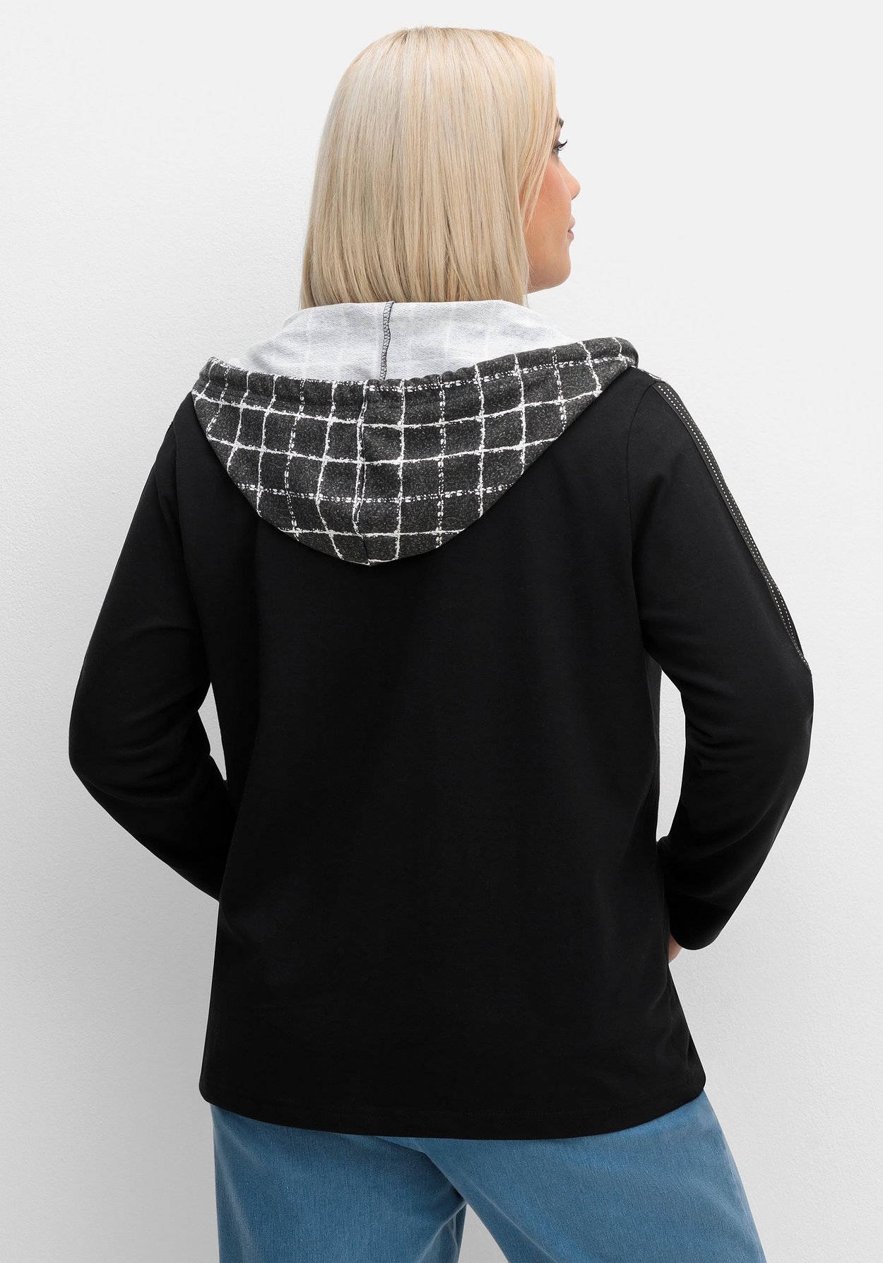 Sheego Kapuzensweatjacke »Sweatjacke im Mustermix«, im Mustermix