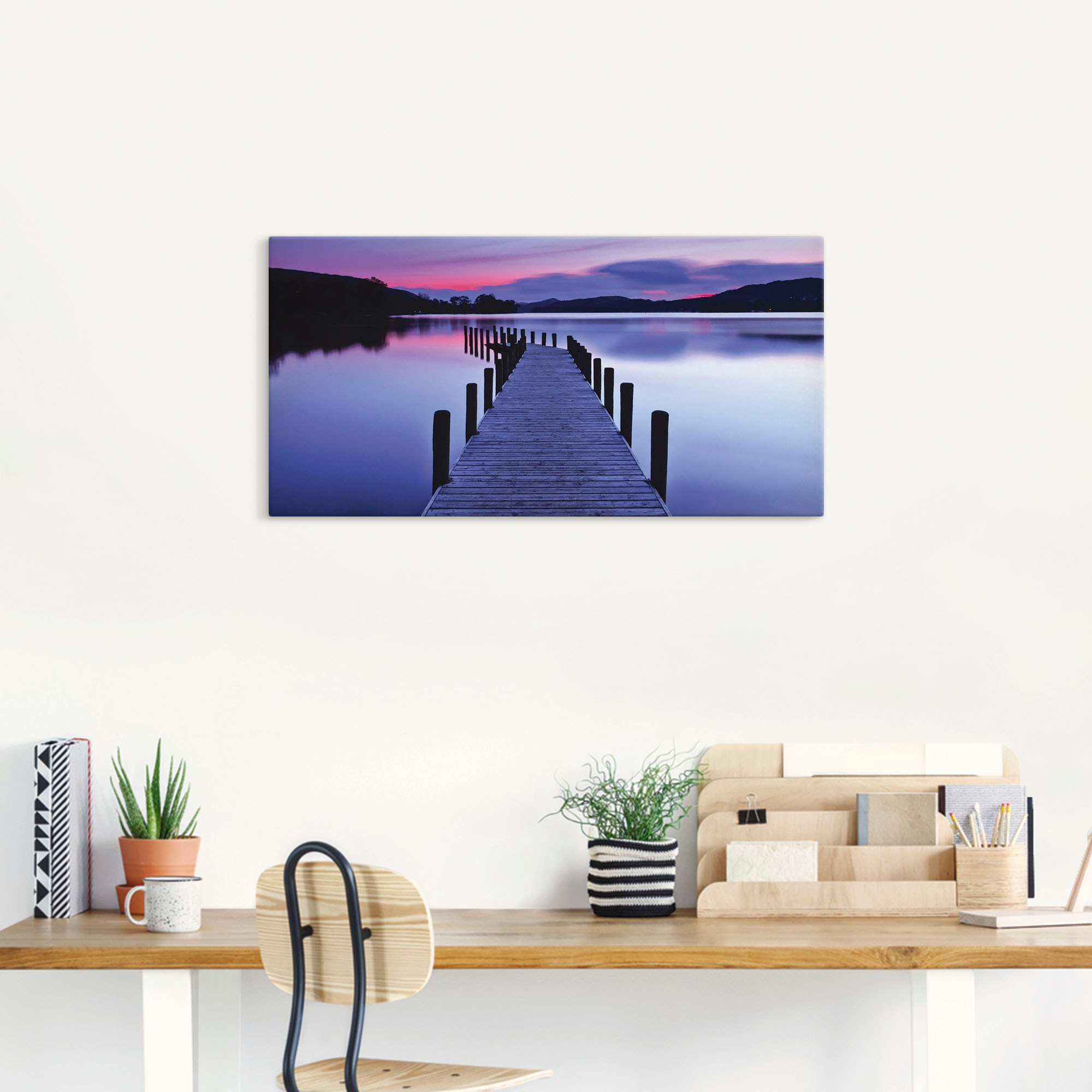 Artland Wandbild »Panorama Steg Coniston Water«, Seebilder, (1 St.), als Leinwandbild, Poster, Wandaufkleber in verschied. Größen