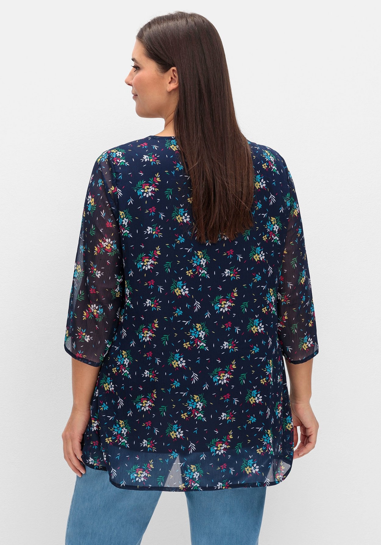 Sheego Longtunika »Longtunika im Lagenlook, mit Blumenprint«