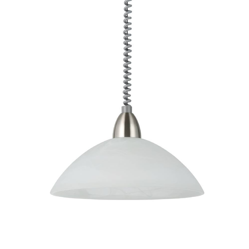 EGLO Pendelleuchte »LORD 2 Hängeleuchte, grau, alabsater Glas in weiß, höhenverstellbar,«, 1 flammig, Leuchtmittel E27 | ohne Leuchtmittel, Pendellampe, Hängelampe, Küche, Esszimmer, klassisches Design,110x36cm